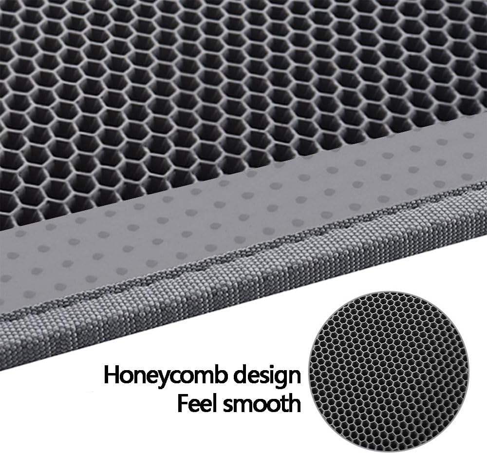 Cat Litter Mat 75X55Cm, Double Layer Honeycomb Litter Trapping Pad, Waterproof, Easy to Clean, Scatter Control, Gray image number 6