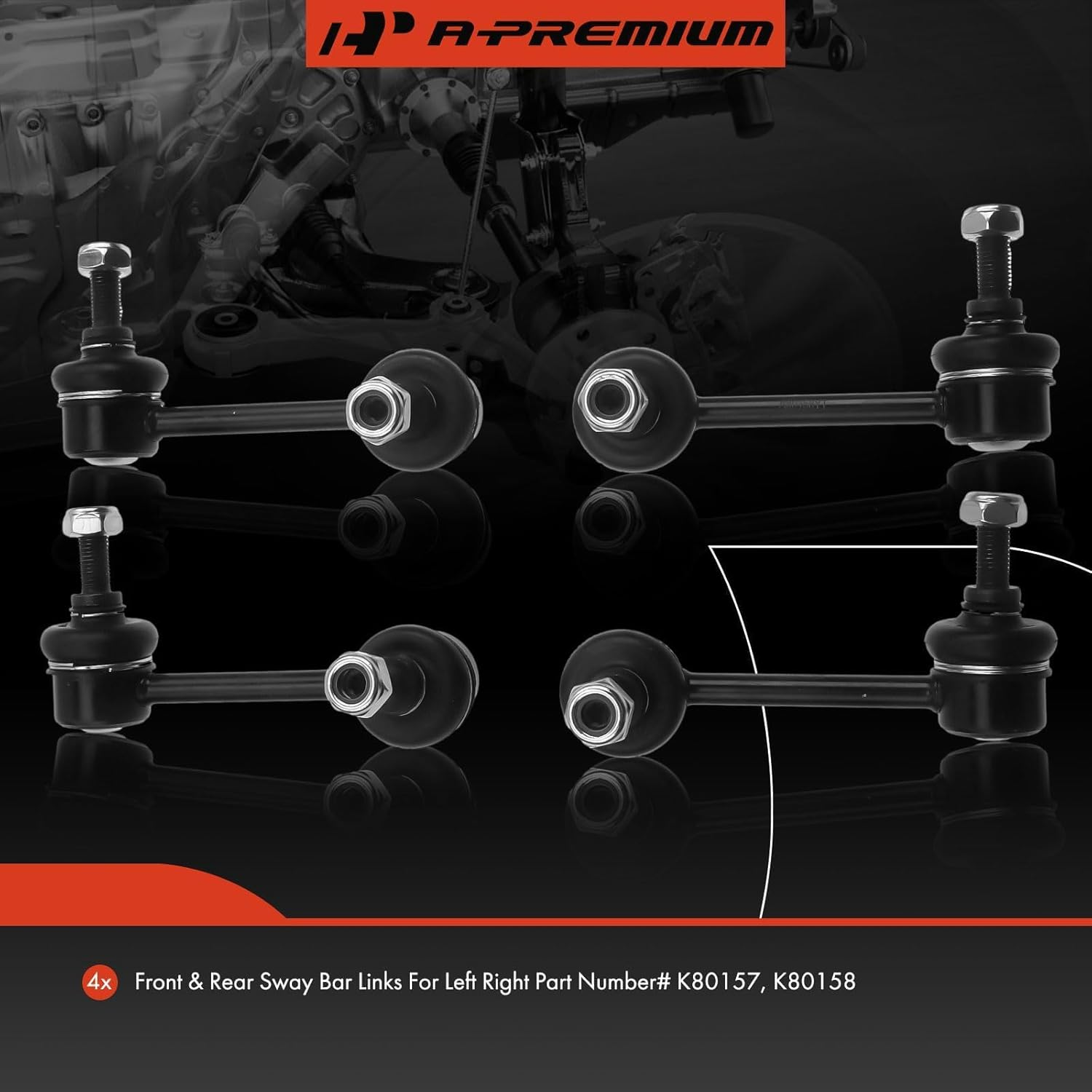 A-Premium Set of 4, Front & Rear Sway Bar Links Kit Stabilizer Bar Links Compatible with Mazda CX-7 2007 2008 2009 2010 2011 2012, Replace # K80157 K80158 image number 1
