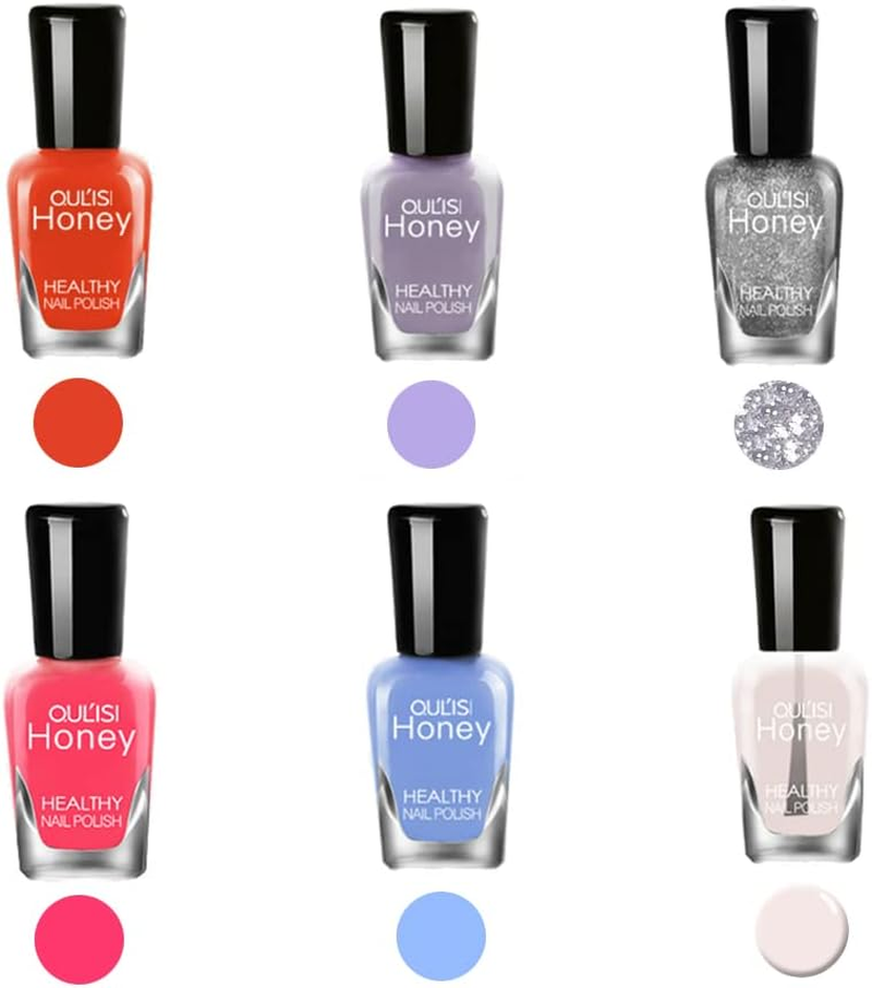 TEEROVA Nail Polish Set, Non-Toxic Nail Polish Easy Peel off & Quick Dry, Natural Odor Free Formula Water Based Nail Polish Gift Set (Set D (8MLX10)), Pack of 1