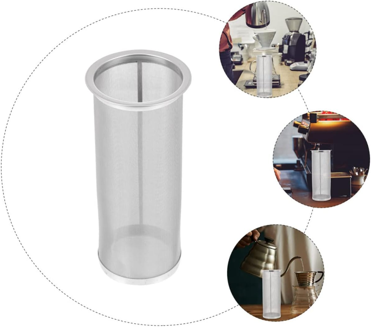 FUNOMOCYA Stainless Steel Reusable Coffee Filter for Jar Cold Brew Tea Strainer Portable Infuser Multipurpose Fruit Juice Filter Suitable for Home Travel Cafe Use image number 2