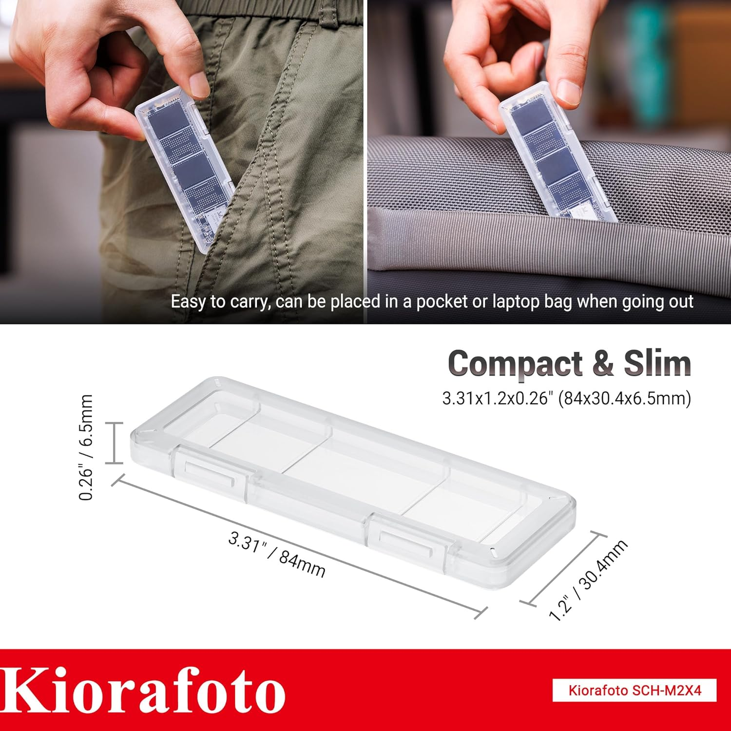 4 Pack Clear Plastic M.2 2280 2260 2242 2230 SSD Case, Portable M.2 Nvme SSD Case Protective Box M.2 2280 Holder Storage with Label, Individual M.2 Drive Storage Case Anti-Static & Shockproof image number 1