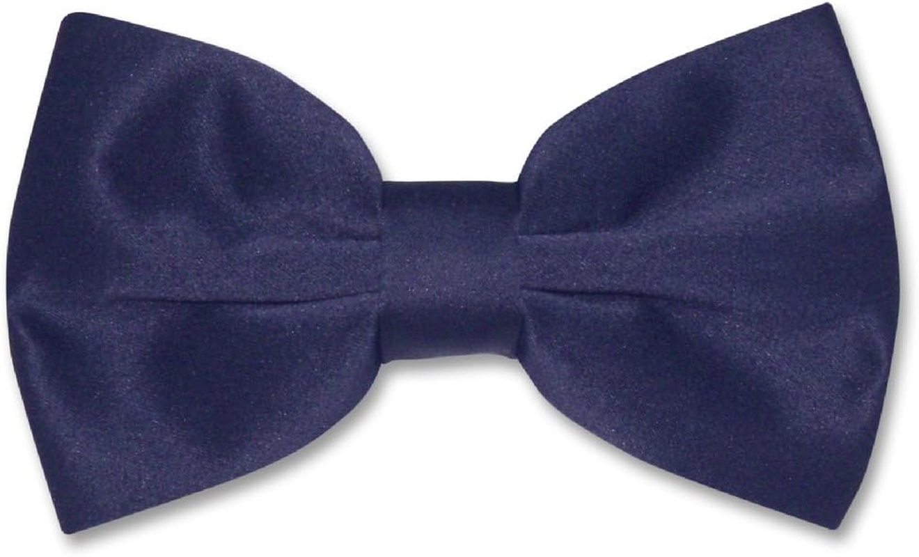 Vesuvio Napoli BOWTIE Solid NAVY BLUE Color Men'S Bow Tie Suit Accessory for Tuxedo or Suit