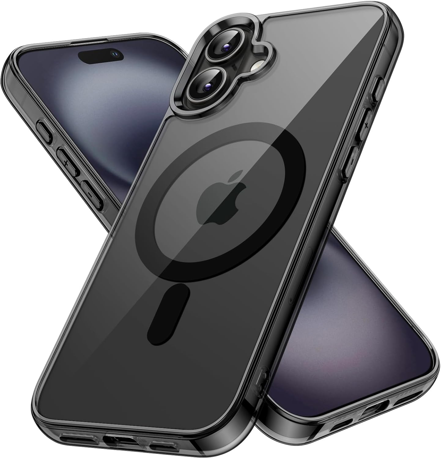 Jetech Magnetic Case for Iphone 16 6.1-Inch Compatible with Magsafe, Shockproof Phone Bumper Cover, Anti-Scratch Clear Back (Clear)