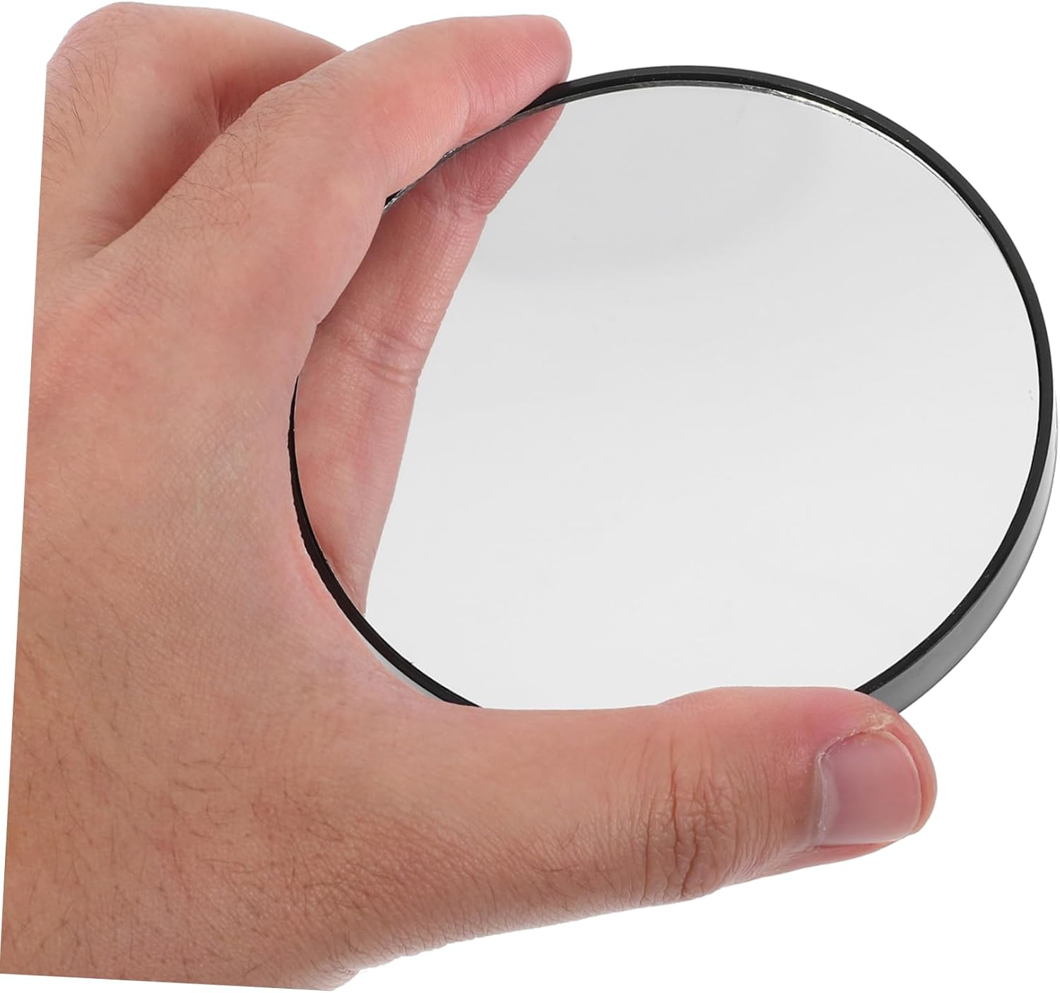 Healeved 8.8Cm 10X Magnification Makeup Mirror with Suction Cups Small round Portable Cosmetic Mirror for Bathroom or Bedroom Easy Carry Black image number 3