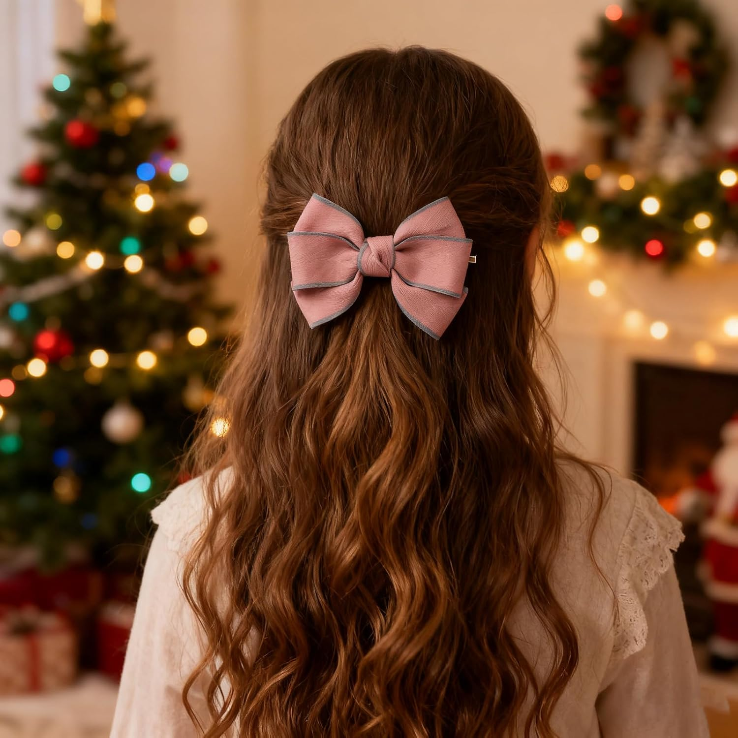 Pink Hair Bows for Women Bow Hair Clips Silky Satin Bow Clips Cute Hair Bow Clips French Hair Band Bow Prom Bows Hair Wedding Barrette Party Bowknot Hair Accessories image number 3