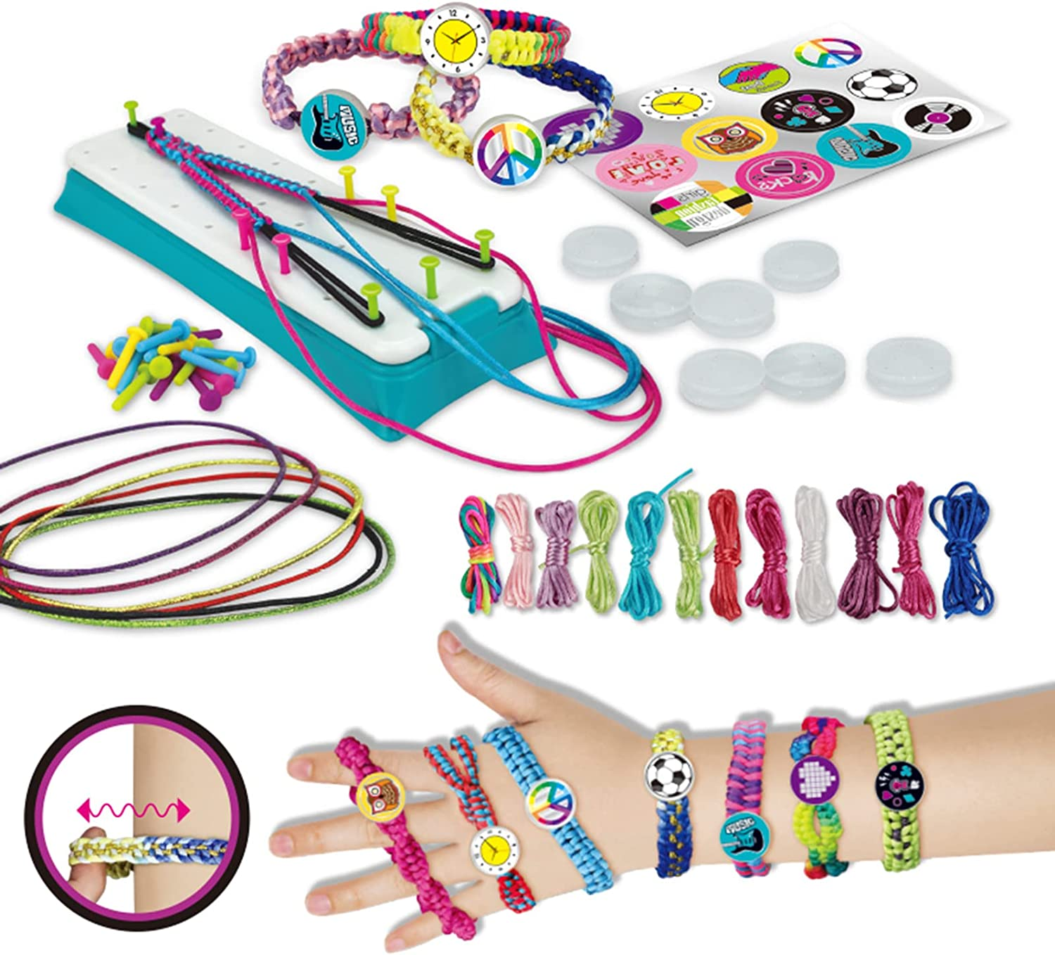 CYZAM Friendship Bracelet Making Kit for Girls, DIY Jewelry Arts Craft Gifts Toys, Friendship Bracelet String Making Kit for Travel Activities Supplies, Toys for Teen Girls Age 6 7 8 9 10 11 12 image number 3