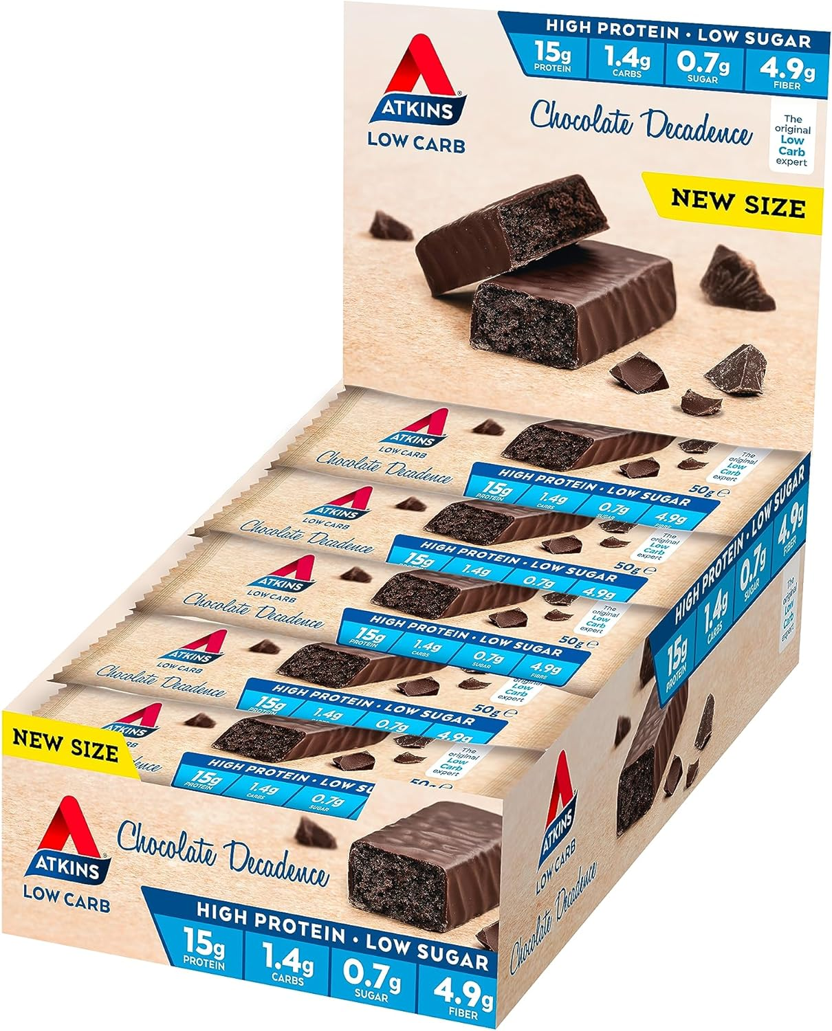 Atkins Advantage Bars, Chocolate Decadence, 750 Grams, Pack of 15 image number 3