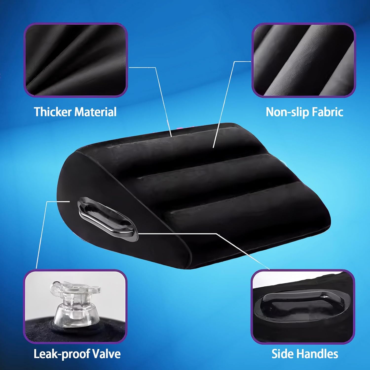 Mineens Inflatable Sex Pillow,Triangle-Shaped Pillow Bolster, Couple'S Sexual Position Cushion, Rear-Entry Sex Toy Pillow for Intimate Pleasure,Sex Wedge Pillow Sex Bondage for Bedroom Couples Game