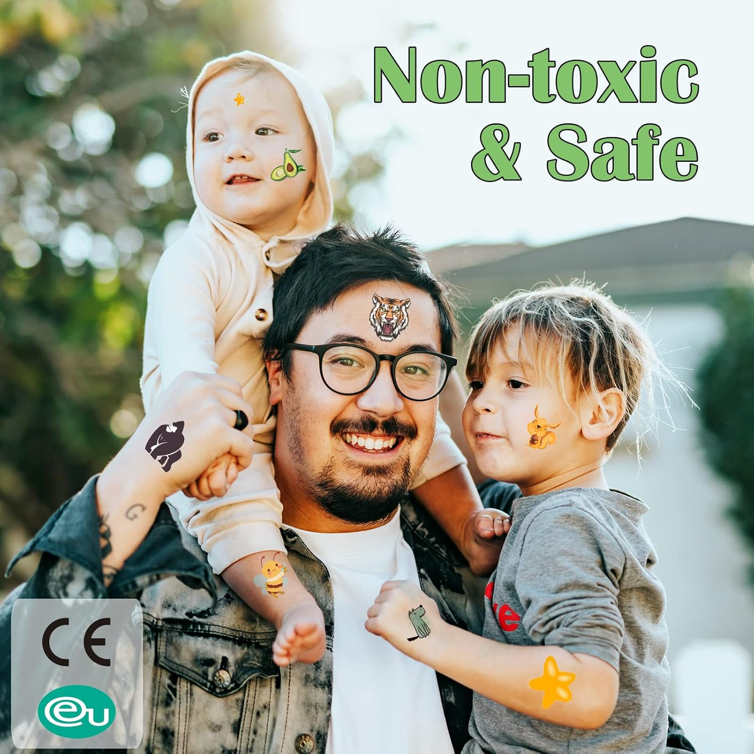 15 Sets A4 Tattoo Transfer Paper Printable Waterproof Temporary Tattoo Paper for Inkjet & Laser Printers(A4 Size+15 Sets) DIY Temporary Tattoos Stickers (Transparent) image number 2