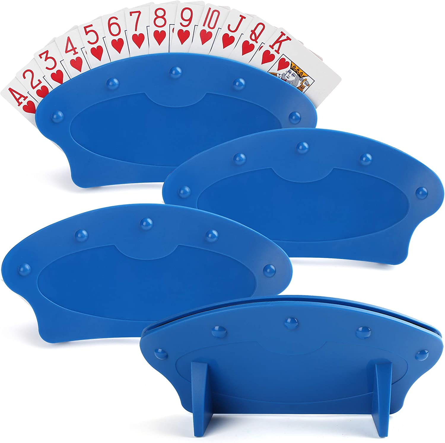Lotfancy Playing Card Holder for Kids Seniors, Plastic Hands Free Cards Holders for Canasta, Poker Parties, Family Card Game Nights