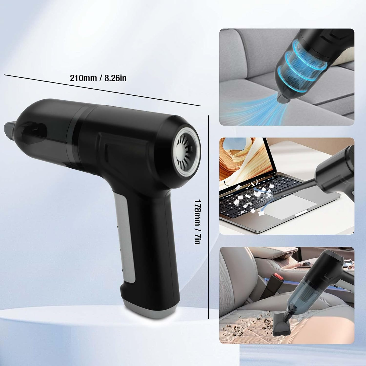 Handheld Vacuum Cordless, 13000PA 4 in 1 Portable Car Vacuum, Mini Vacuum Cleaner, Handheld Pet Vacuum, with Brushless Motor, for Car/Office/Home/Pet/Keyboard image number 1