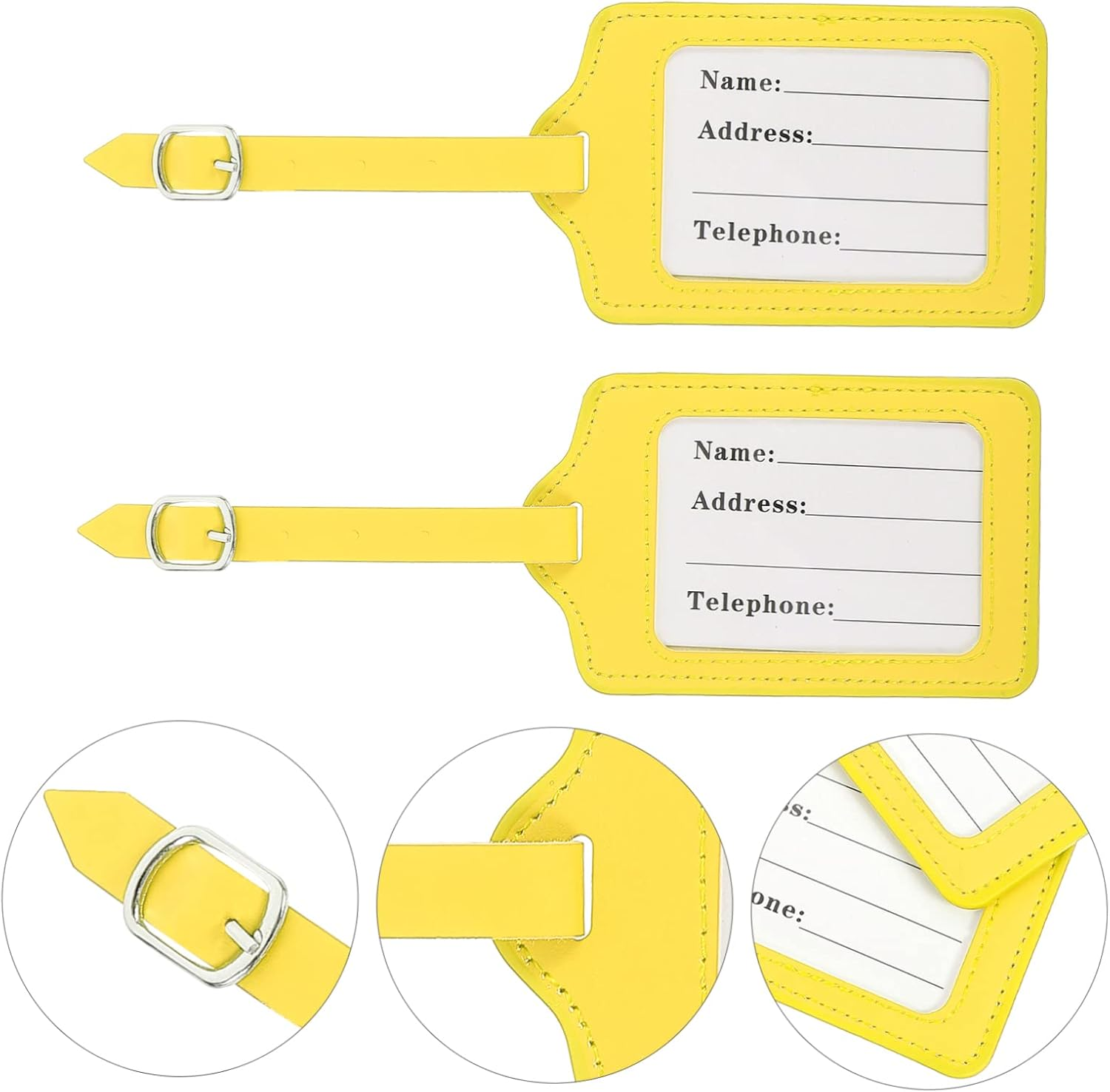 ABOOFAN 2Pcs Stainless Steel Luggage Tags Baggage Boarding Tags for Air Travel image number 1