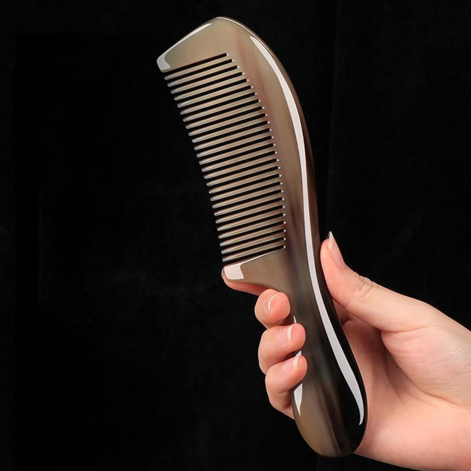 Tuxuseo Horn Combs for Women, Buffalo Horn Comb - Wide Tooth Hair Brush Natural Antistatic Horn Comb - Handmade Bone Brush Beard Massage Health Care for Men and Women - C image number 5