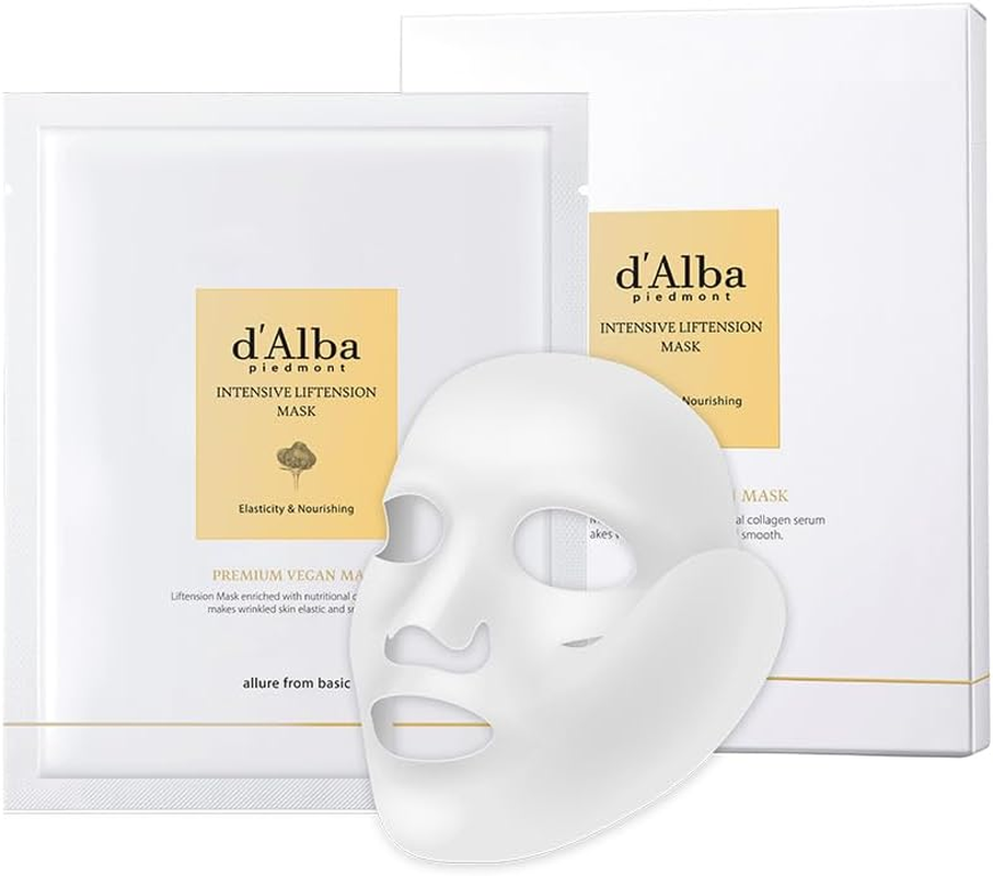 D'Alba Intensive Lifting Tension Mask, Pack of 4, Lift Up, Elasticity, Tightening, Moisturizing, Wrinkles, Pack, Moisturizing Pack, Sheet Mask, Ampoule Mask, Mask Pack image number 1