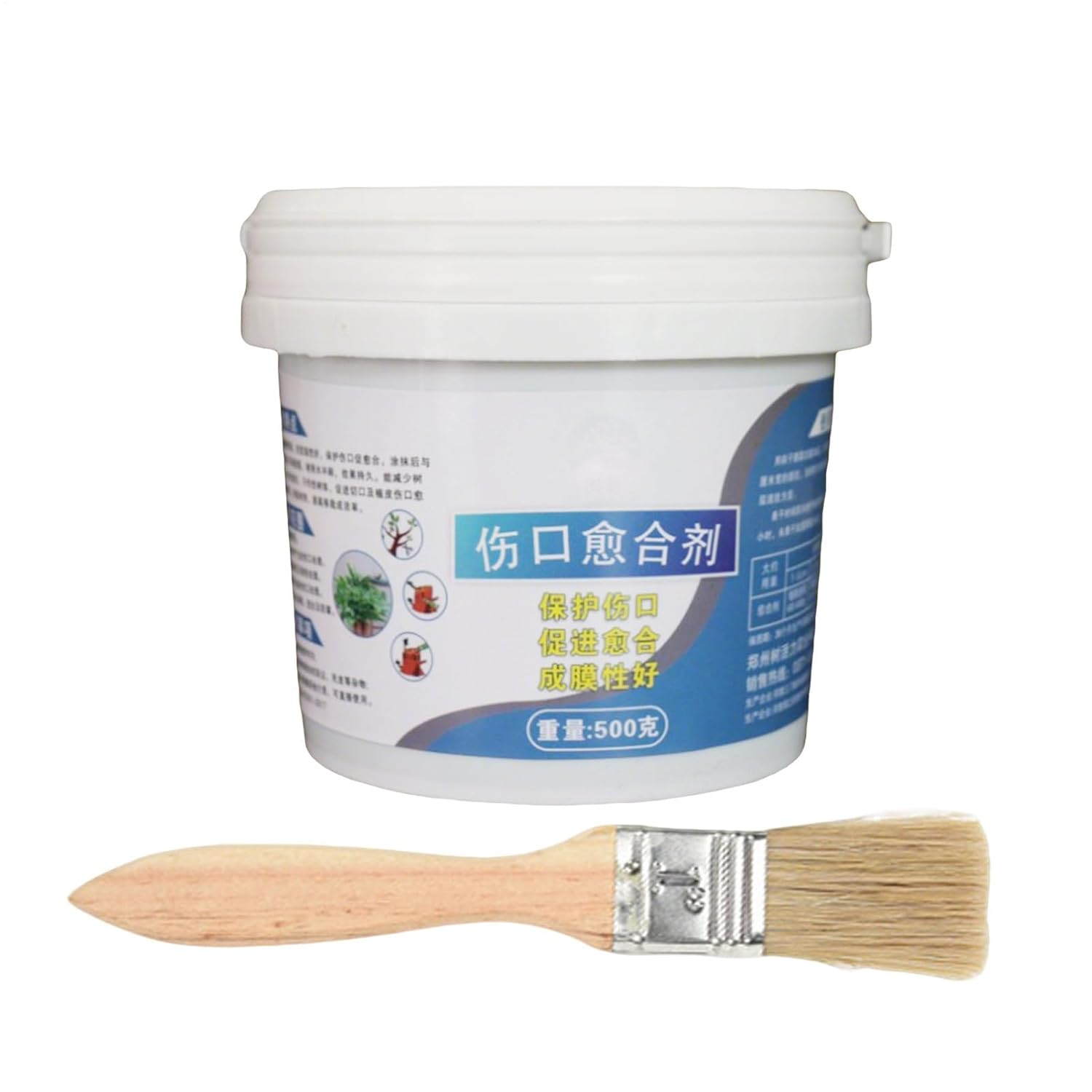 Grafting Tree Sealer,Pruning Cutting Tree Plant Sealer | 500G Shrubs Dressing with Brush, Weatherproof Trunk Branch Supplies for Farming Orchard Home Gardening Backyard image number 5