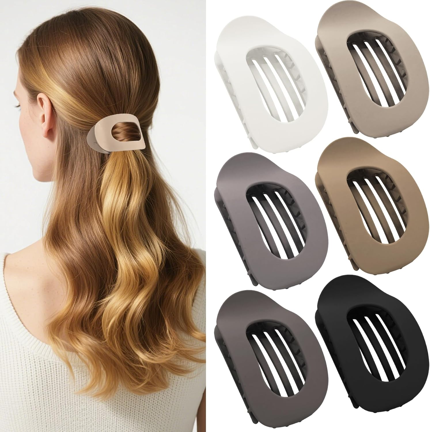 Pack of 6 Hair Clips for Women, Duck Beak Hair Clip, Flat Hair Clips, Flat Claw Clip, Hair Clip, French Hair Clips, Women, Hair Clip, Flat Thin Hair image number 3