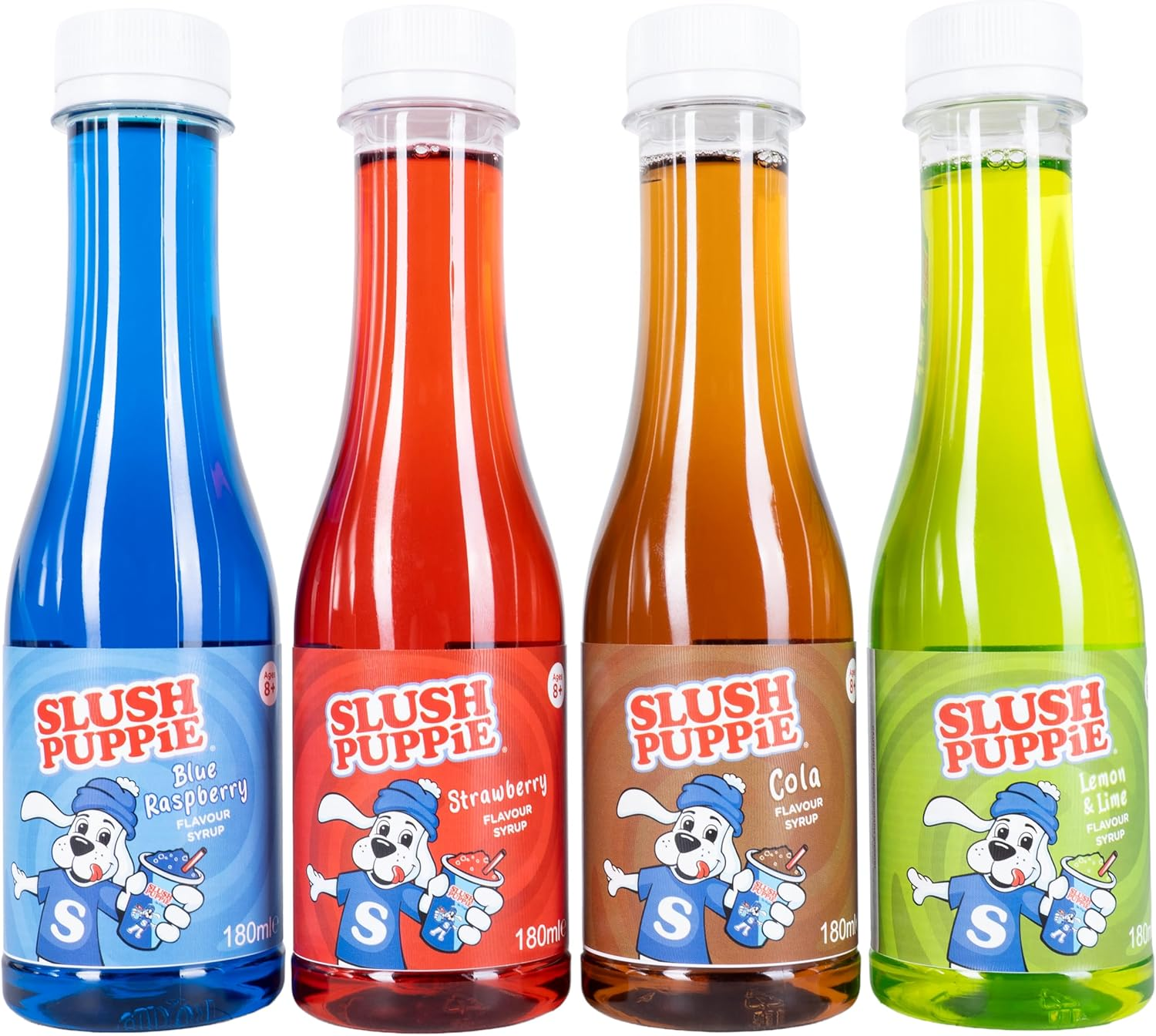 Slush Puppie 4 Pack Syrups, Blue Raspberry, Strawberry, Cola, Lemon Lime, 180Ml Bottles, Classic Slush Flavours image number 3