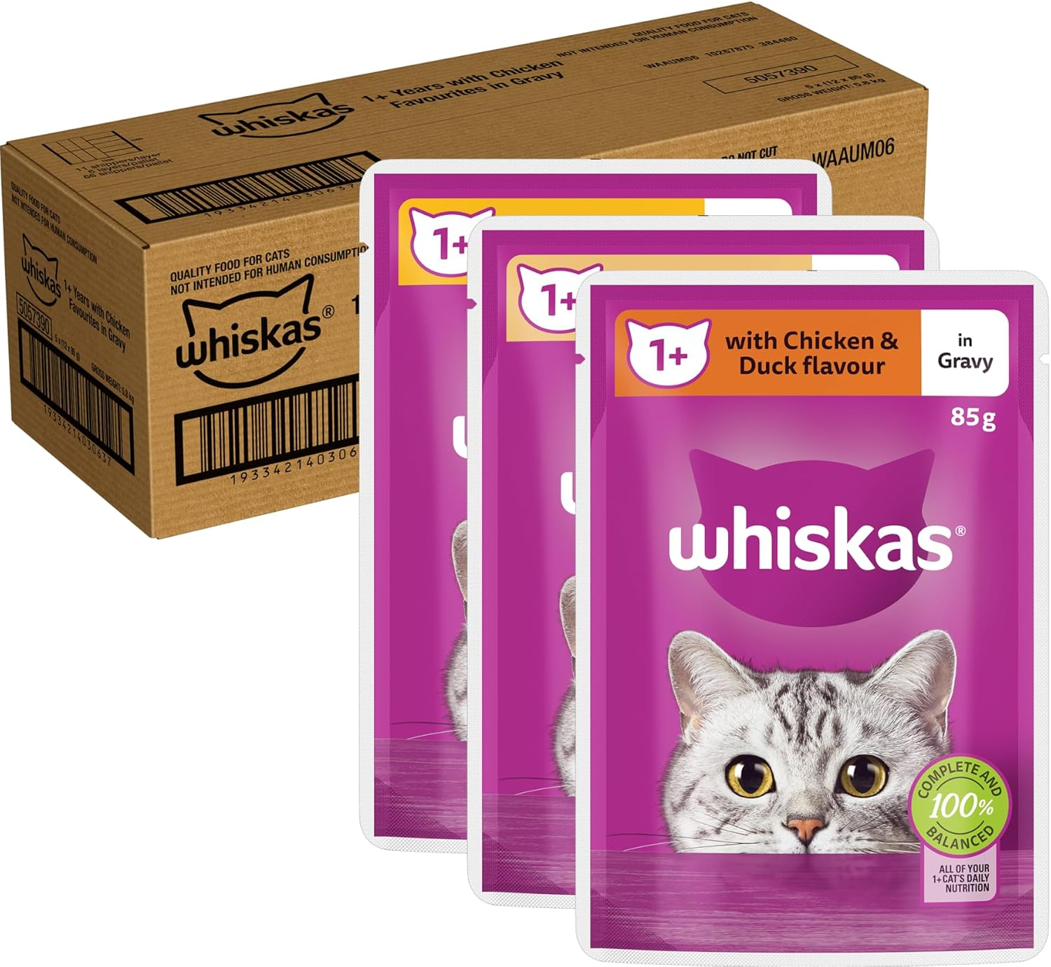 Whiskas Favourites with Chicken Cat Wet Food 85 G (Pack of 60) image number 5