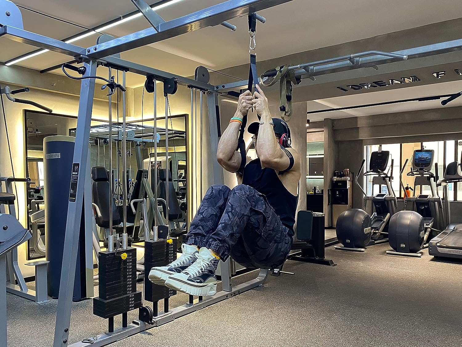 PANTIK Pair of Outdoor Hanging Straps with Carabiner Holds 150Kg/ 330Lbs Straps Hanging Kit Hooks for Camping, Door Bar, Gym Bar, Pull-Up Bar Exercise Equipment Attachments image number 3