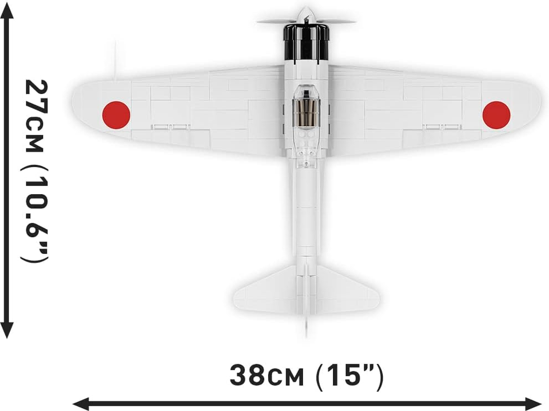 Cobi 1:32 Scale Historical Collection World War II Mitsubishi A6M2 Zero-Sen Fighter Plane 347-Pieces Building Block Kit image number 2