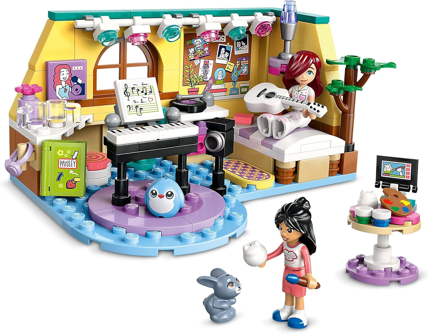 LEGO Friends Paisley&rsquo;S Room 6 Year Old Girl Toy, with 2 Mini-Doll Characters, Building & Construction Kids Set with Bunny Animal Figure, Musical Instruments and Dolls' House Accessories, 42647 image number 3