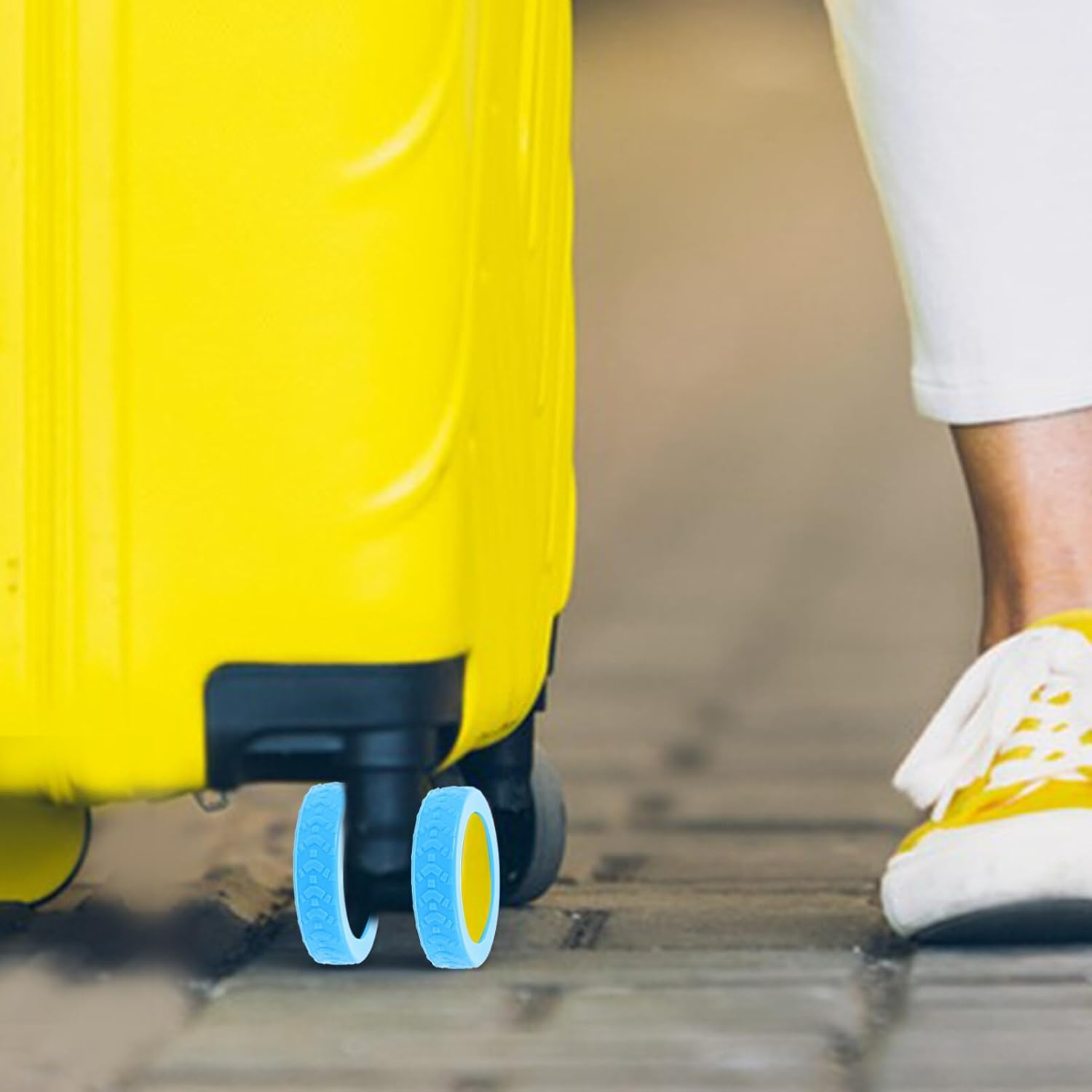 GALPADA 8Pcs Silicone Wheel Covers Travel Luggage Wheel Protectors for Suitcase Floors Protect Hardwood Carpet