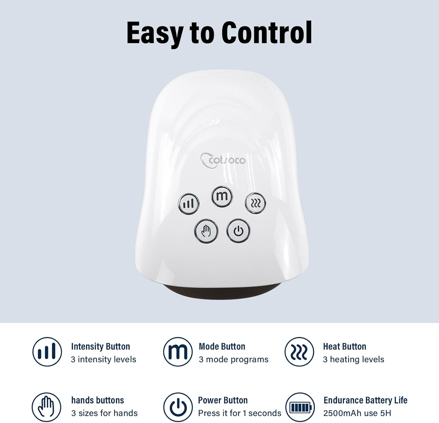 Cordless Hand Massager with Heat and Compression for Arthritis and Carpal Tunnel, Birthday Gifts for Women Mom Men,White image number 3