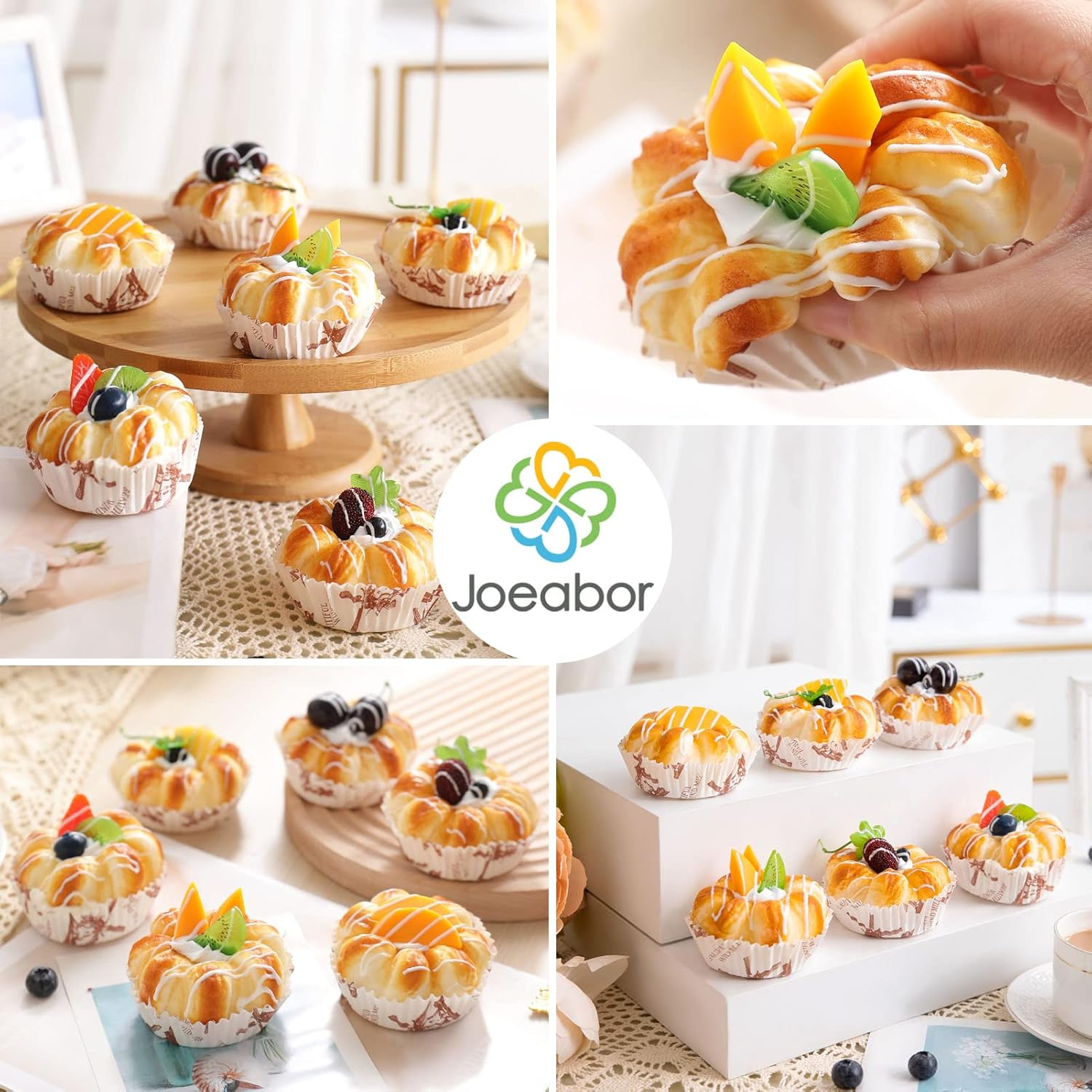 Fake Cupcakes, Artificial Cupcakes for Display, Faux Cake D&eacute;cor, Realistic Fake Artificial Food for Display, Fake Desserts Pastries for Decoration 6 Pack image number 4