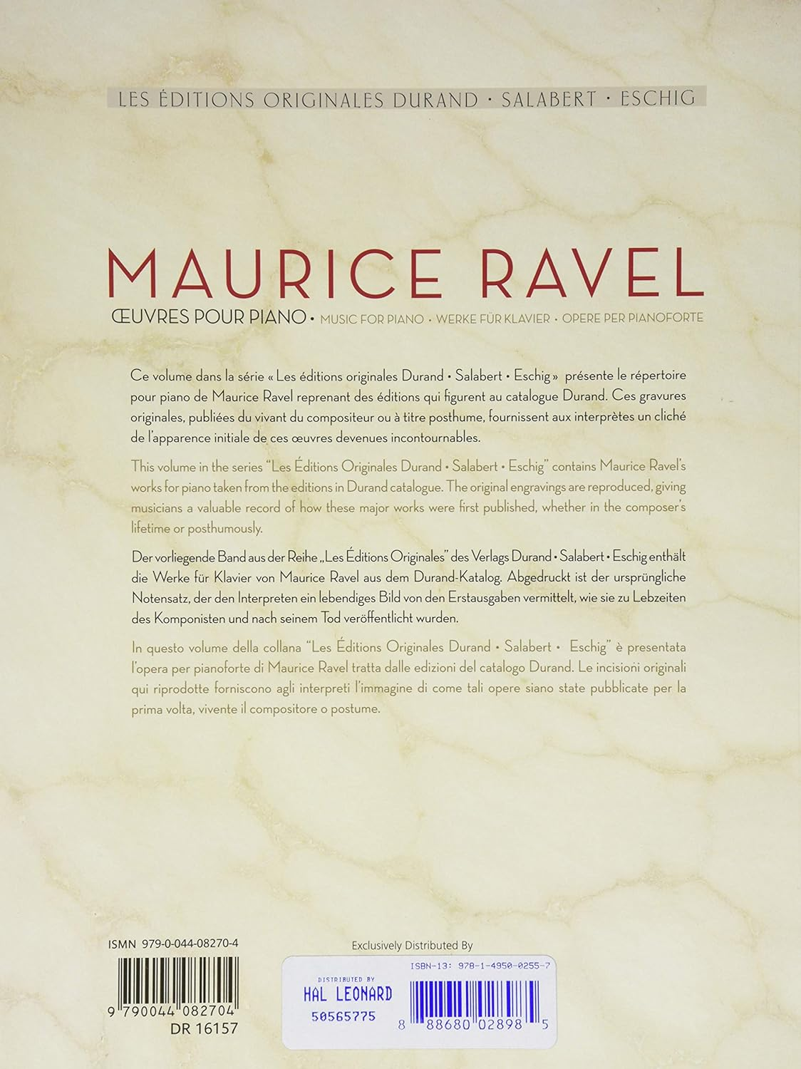 Maurice Ravel Works for Piano Original Edition Series image number 1