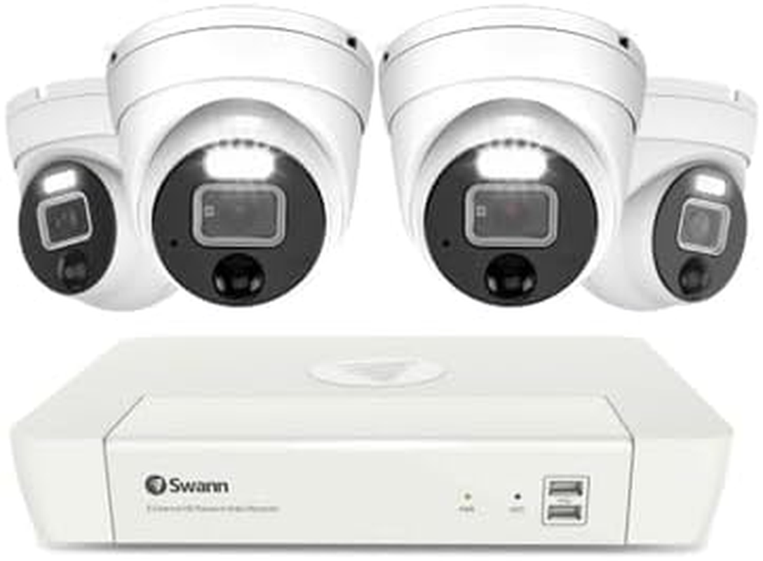 Swann 4 Camera 8 Channel 4K Master-Series NVR Security System, 1TB HDD, 4 Dome Cameras,Night Vision,Smart Alerts,Ip66 Weatherproof,Surveillance Solution for Home & Business-Swnvk-87680W4Dwl image number 1