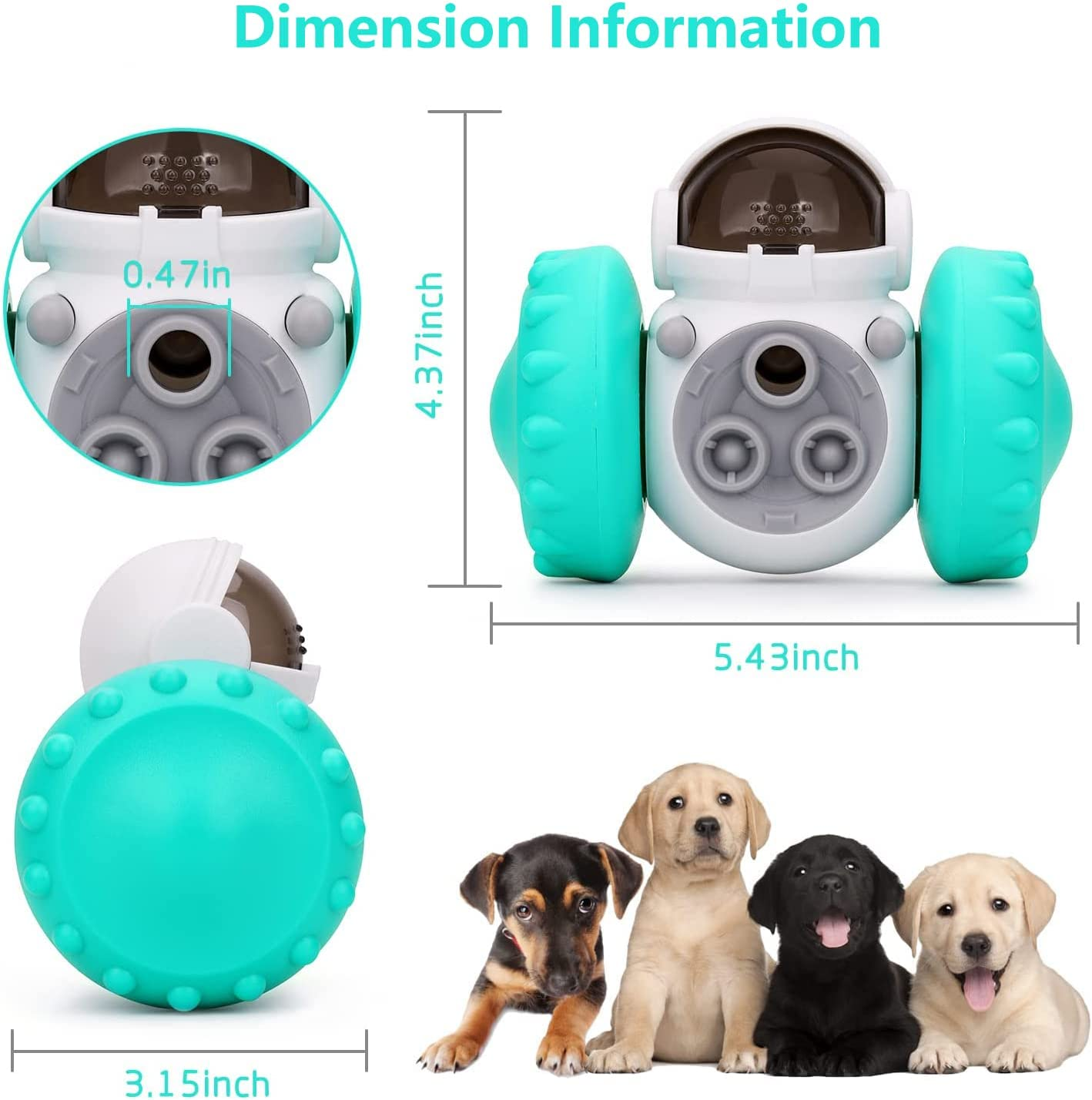 Dog Treat Dispenser Toys Puppy Interactive Puzzle Toy Doggy Slow Feeder Pet Food Dispensing for Puppy,Medium Small Dogs Birthday Gift Dog Cat Treat Balls Puzzle Enrichment Toys image number 5