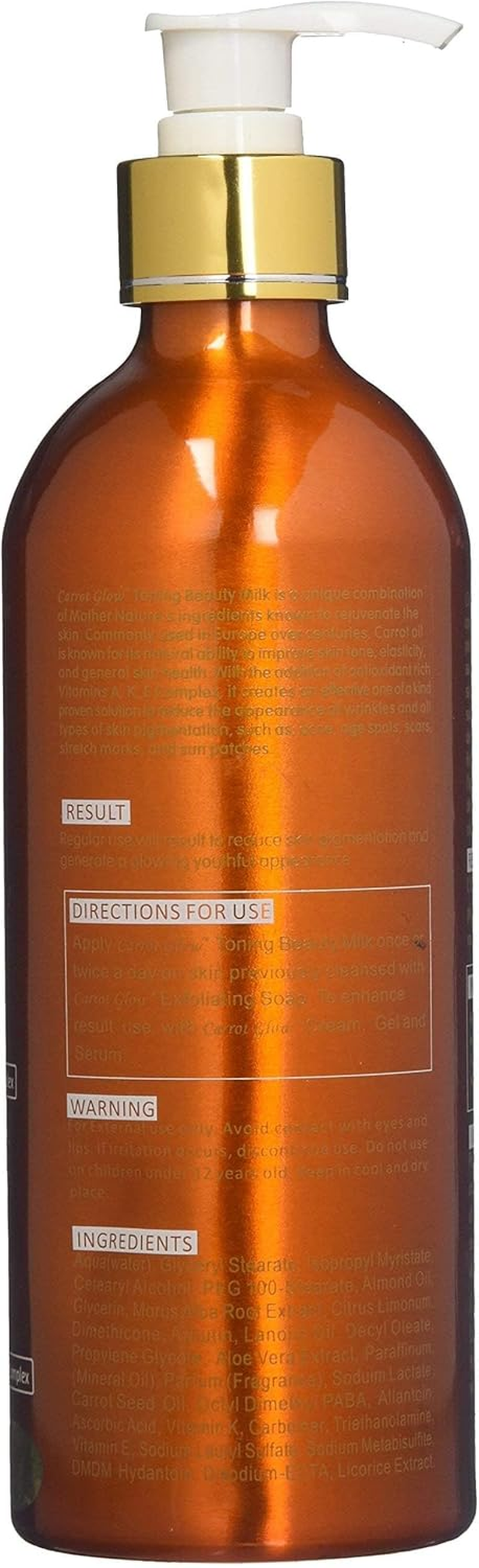 Carrot Glow Intense Toning Beauty Milk 500Ml image number 2