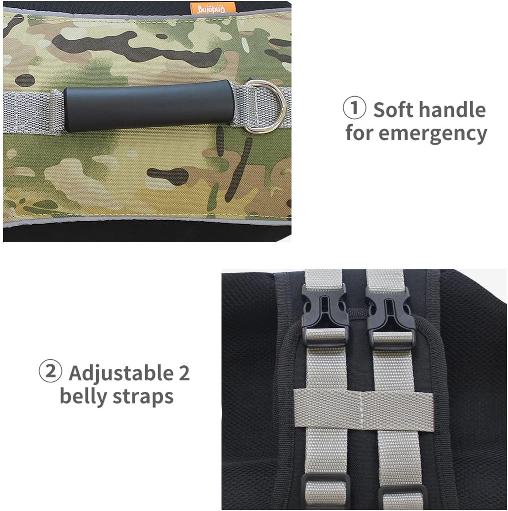 Dog Life Jacket Pet Swimwear Floating Safety Vest Buoyancy Aid Harness Swimming Swimsuit Puppy Vocation Summer Adjustable Pool Camo Green M