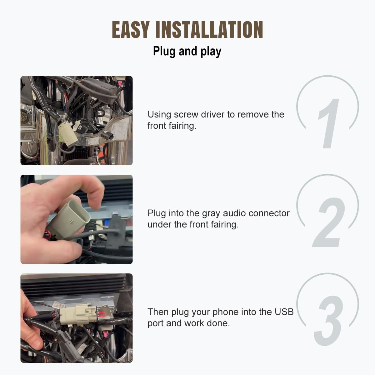 Lenink Carplay Jumper Replacement Compatible with Harley Davidson 2019 and up Road Glide or Street Glide with Boom GTS Radio image number 1