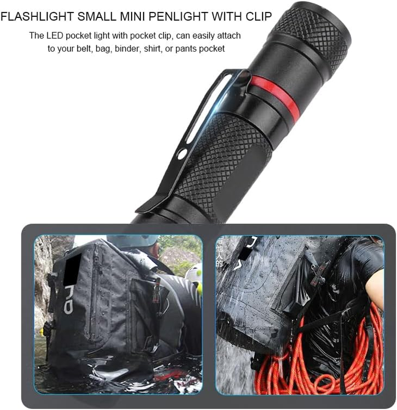 LED Pocket Pen Light Flashlight Small Mini Flashlights Handheld Pen Lights Penlight with Clip for Camping, Home, Outdoor, Inspection, Emergency Use (12 Pieces 3.7 Inches)