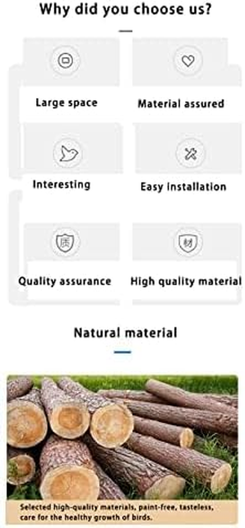 Bird Playground, Bird Perch, Parrot Stand, Wood Perch Gym Playpen Ladder with Feeder Cups Toys Exercise Play(36,5 * 23 * 57CM) - 12 image number 4