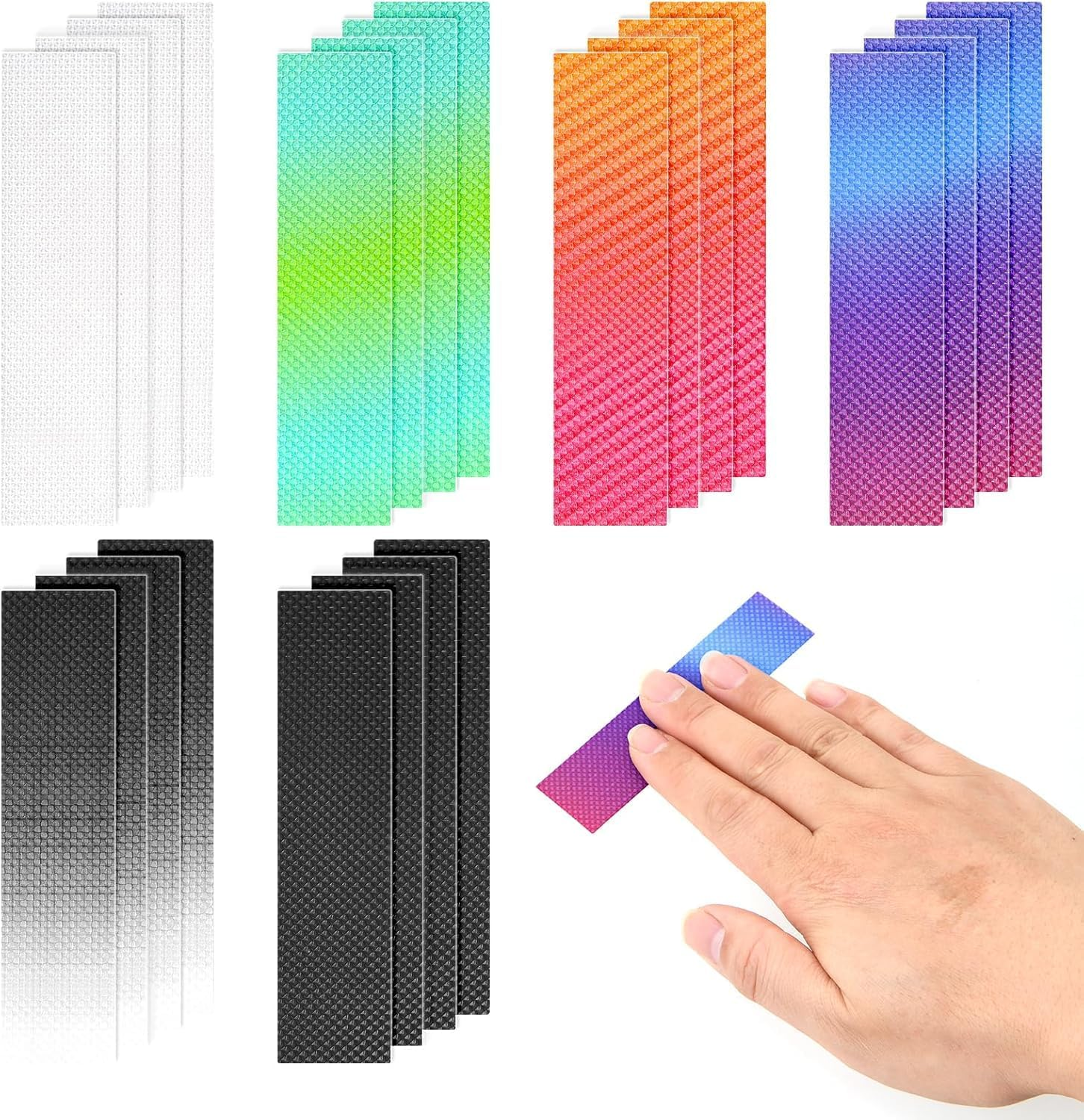 Sensory Sticker Rough Textured Strips, 24 Pieces Anxiety Textured Calming Sensory Strips,Anti Stress Tactile Rough Sensory Strip,Sensory Anxiety Sticker Calming Strip