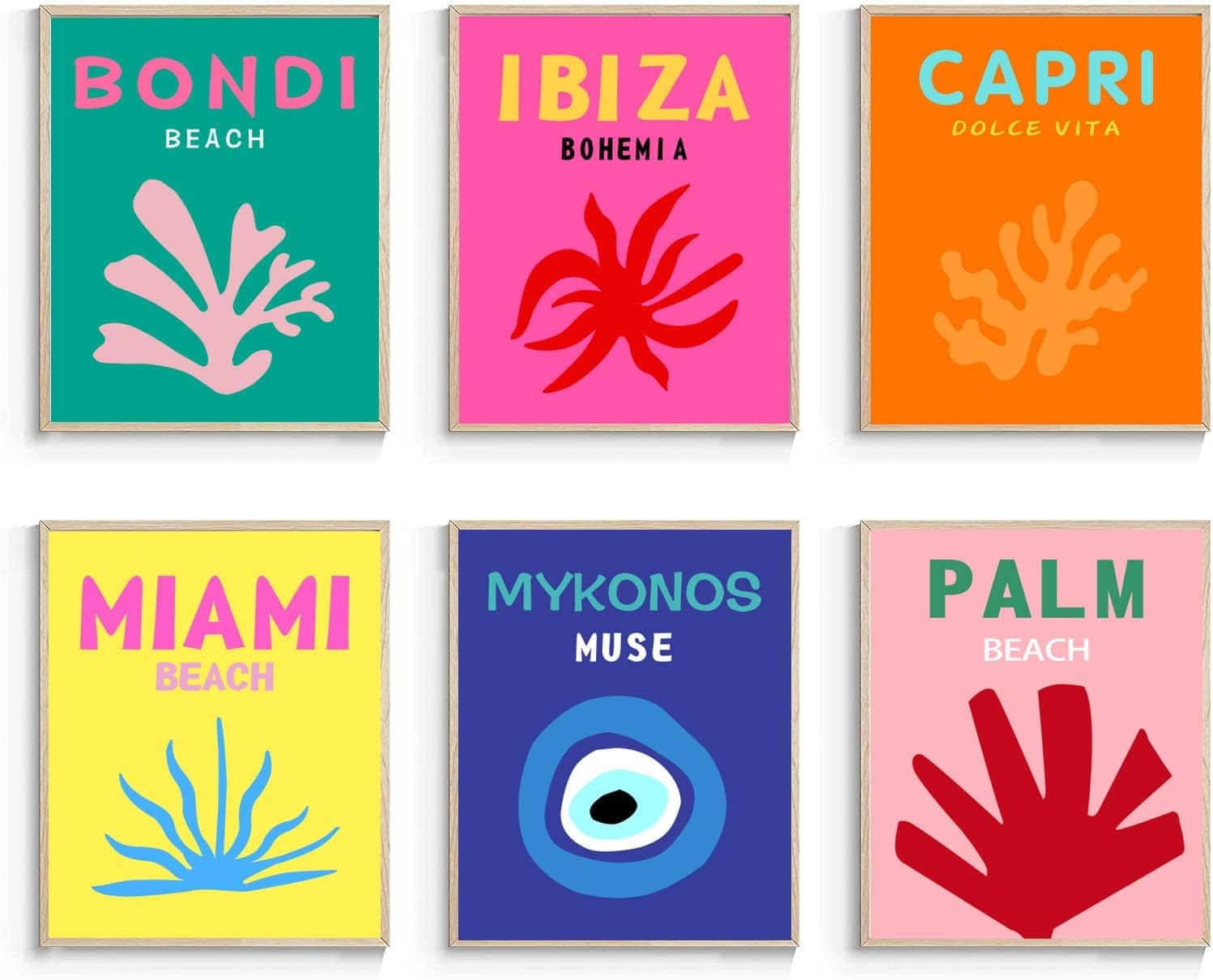 Preppy Room Decor Aesthetic Canvas Wall Art Prints - Set of 6 Preppy Decor, Preppy Stuff Preppy Things(Unframed) (8X10) image number 5