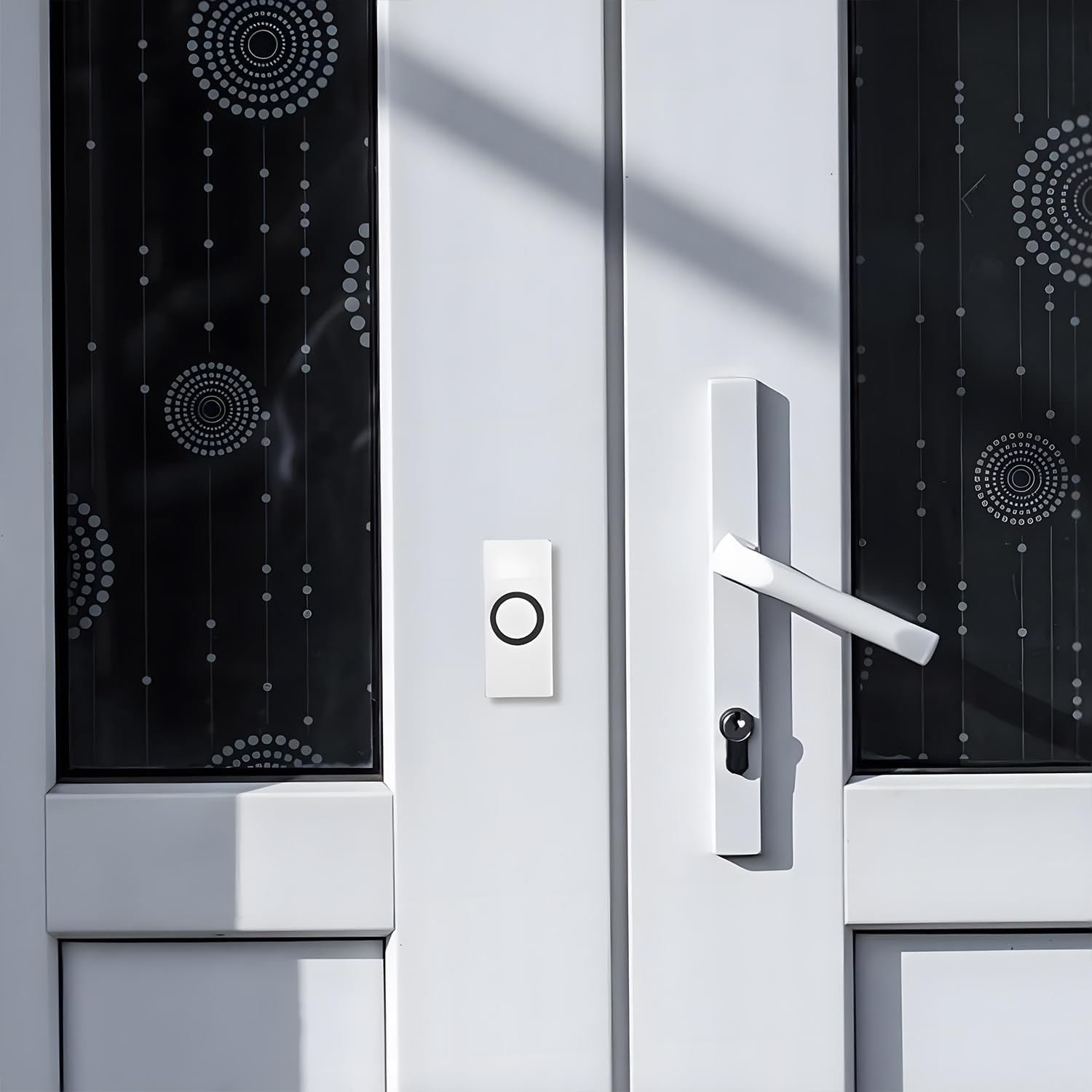 2 Pcs Universal Wired Doorbell - Garage Doorbell Button Chime Switch for Home, Garage, Office - Durable Replacement Button Doorbell (White & Black) image number 3