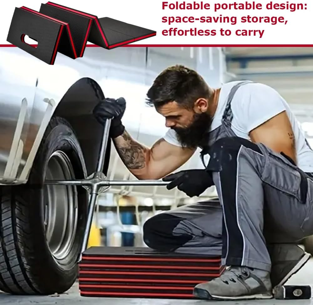 Car Repair Mat,Car Repair Creepers,Mechanic Repair Mat,For Car Repair,Easy to Storage and Use,For Working on the Ground Working,Foldable (Black and Red) image number 6