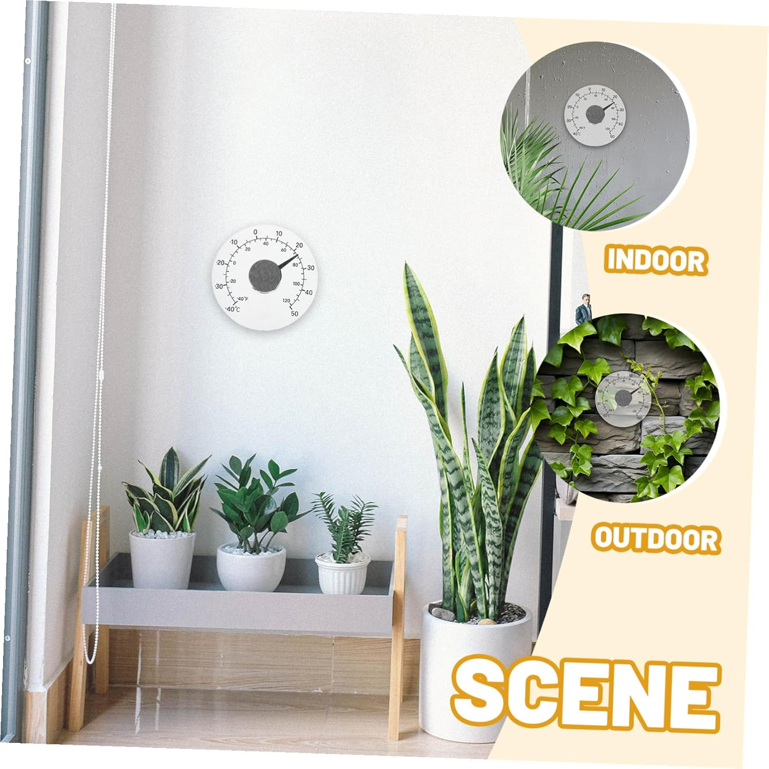 Abaodam Window Thermometer Indoor Outdoor Accurate Temperature Gauge for Home Bedroom Kitchen Multi-Purpose Household Temperature Monitor Glass Surface image number 2