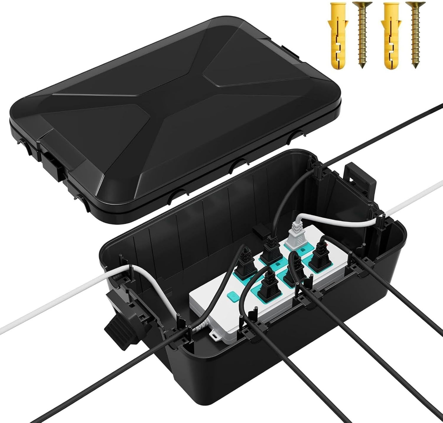 Baotyjie Large Outdoor Electrical Box with 7 Cable Seal Entry Fireproof Waterproof Connection Box for Protecting Outlet Holiday Light image number 2