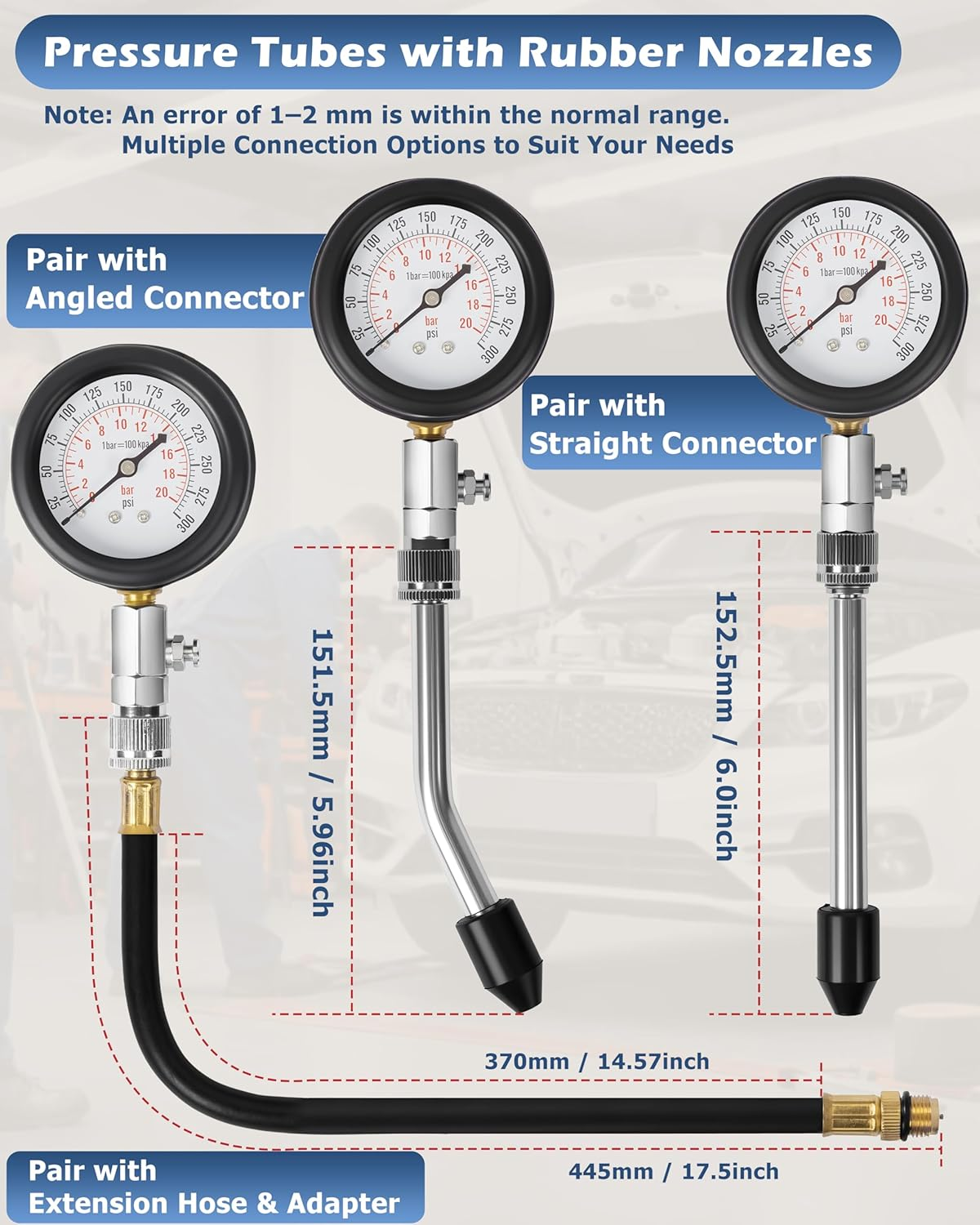 DA Yuan Professional Petrol Engine Compression Tester Kit Set for Automotives and Motorcycles image number 5