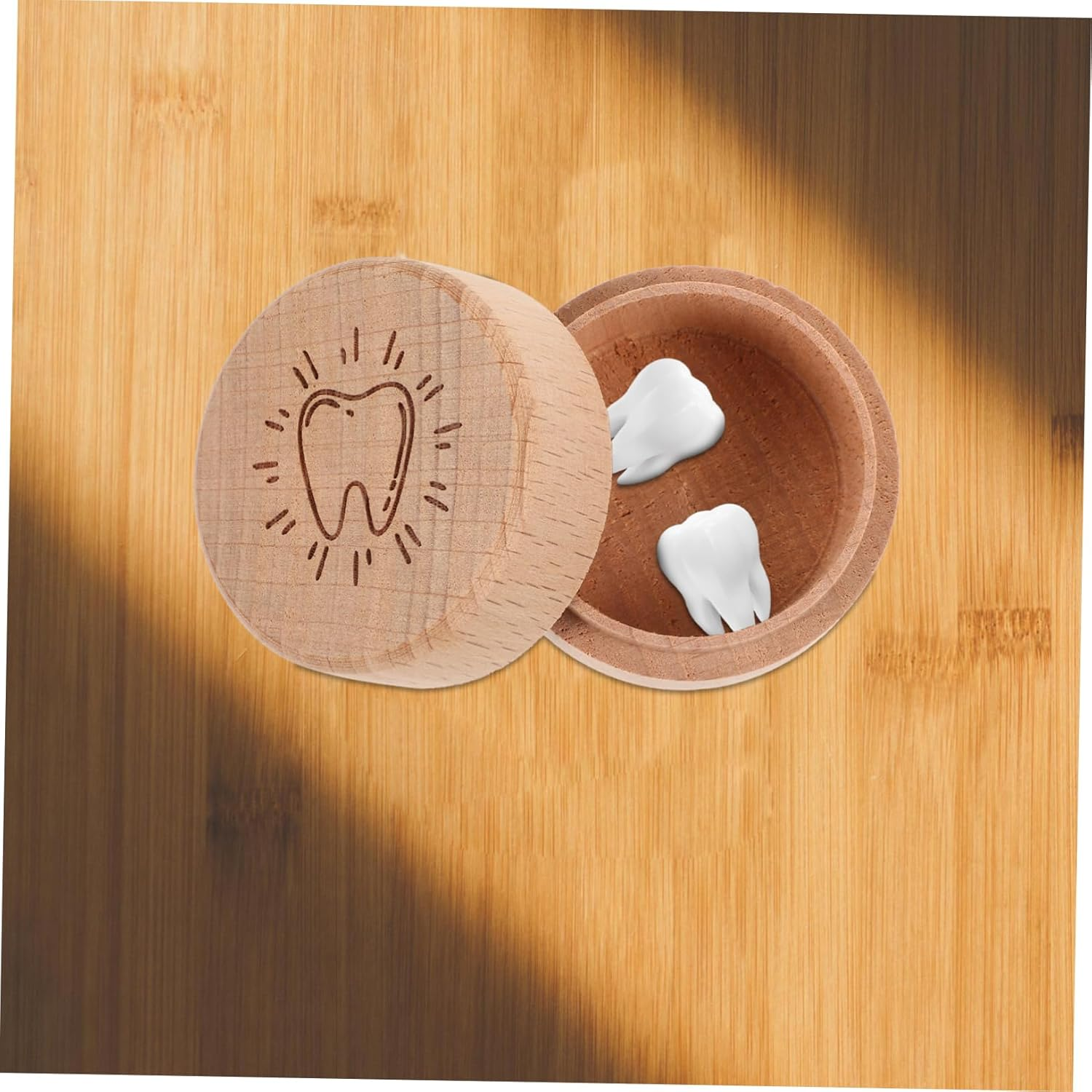 Unique Wooden Tooth Box First Tooth Keepsake Storage for Newborns for Boy Girl'S image number 6