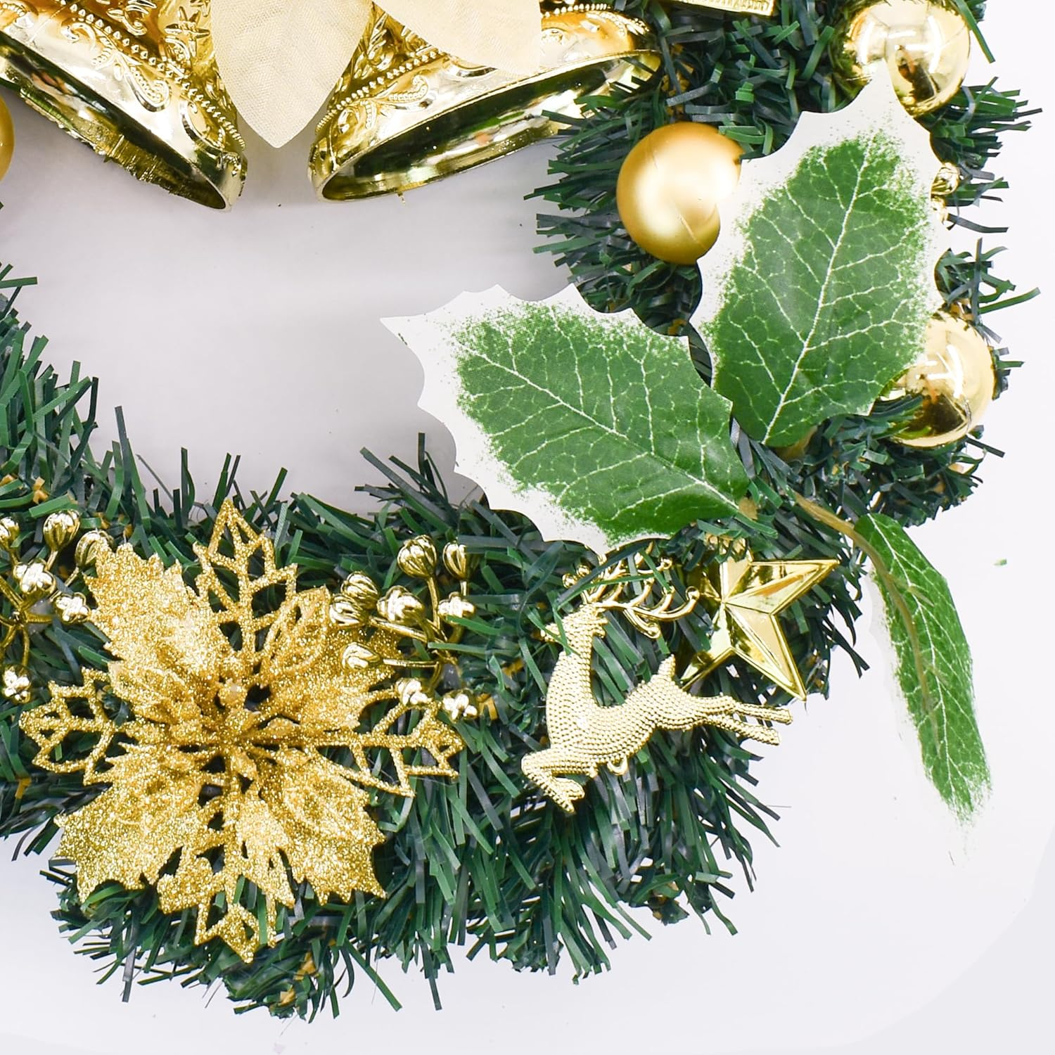 Christmas Wreath Christmas Decorations Artificial Pine Garland with Bowknot Leaves for Home Festival Wall Tables Wedding D&eacute;cor (12 Inches) image number 4
