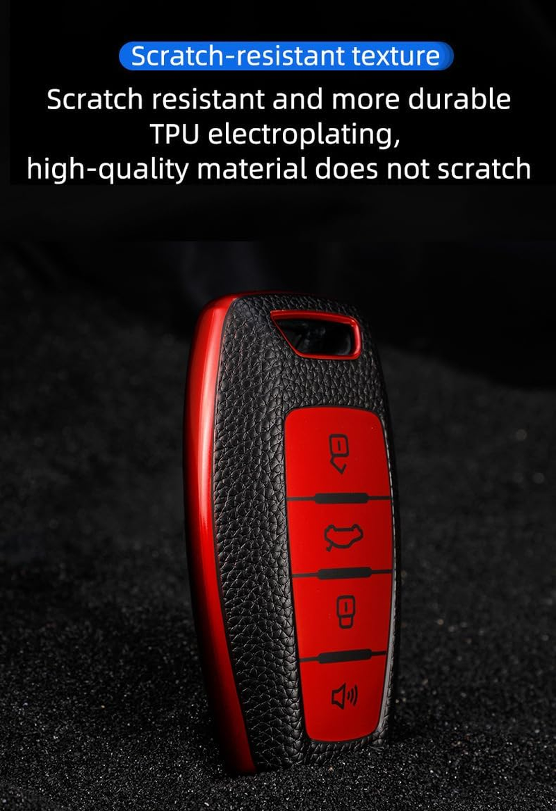 Ontto Car Key Fob Cover Keyring Fit for Great Wall Haval Hover H1 H4 H6 H7 H9 F5 F7 H2S GMW Coupe Key Case TPU Smart Key Shell Holder Bag Keychain Protector Decorative Accessories - Green image number 2