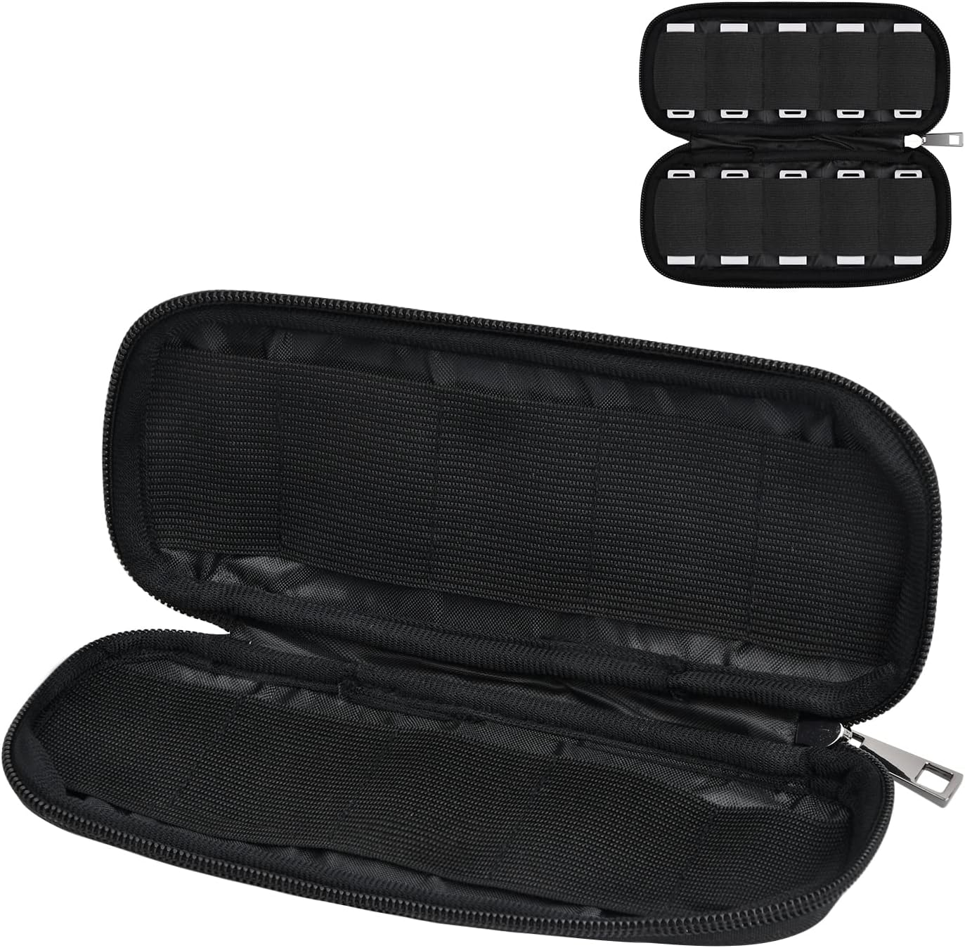 Black USB Flash Drive Storage Bag 10 Slots Portable Hard Drive Case Organizer Waterproof Neoprene Electronic Accessories Bag Holder for Jump Drives/Pen Drive/Thumb Drive/Memory Stick image number 1