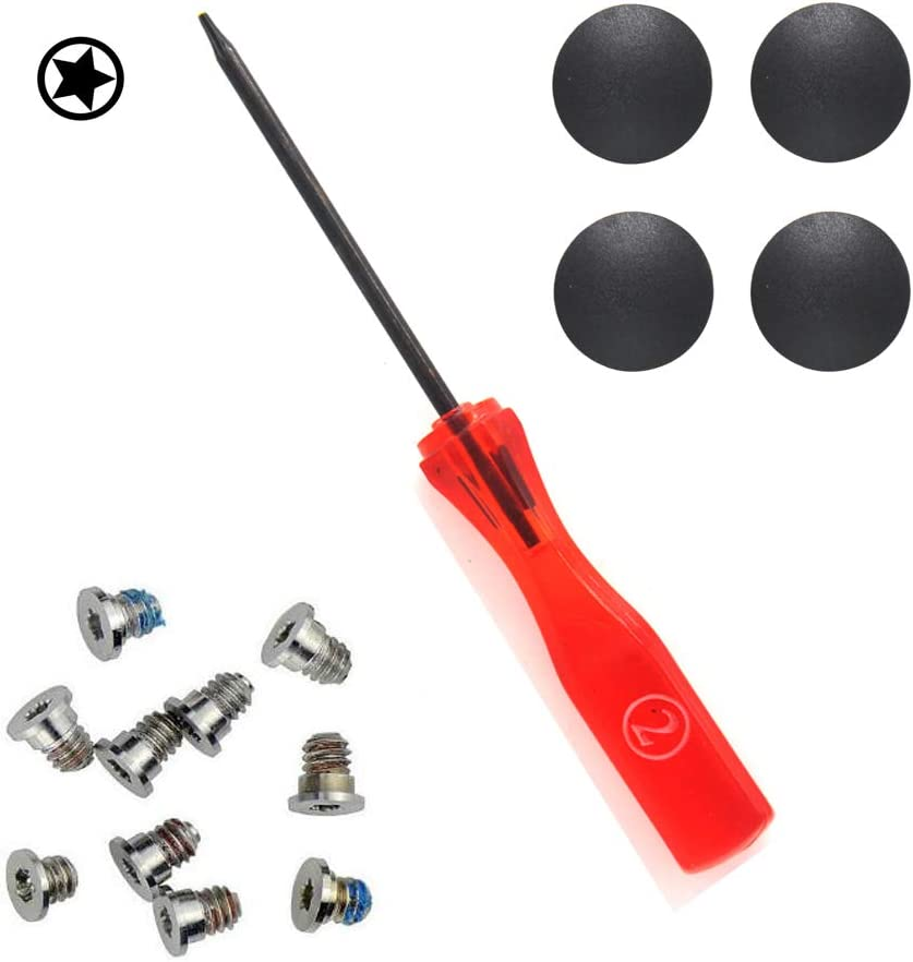 Padarsey 4 Pack Rubber Case Feet+Set of 10Pcs Repair Replacement Screw+1Pcs 5 Point Pentalobe Screwdriver Compatible for Macbook Pro Retina A1425 A1502 A1398 13" 15" Bottom Case