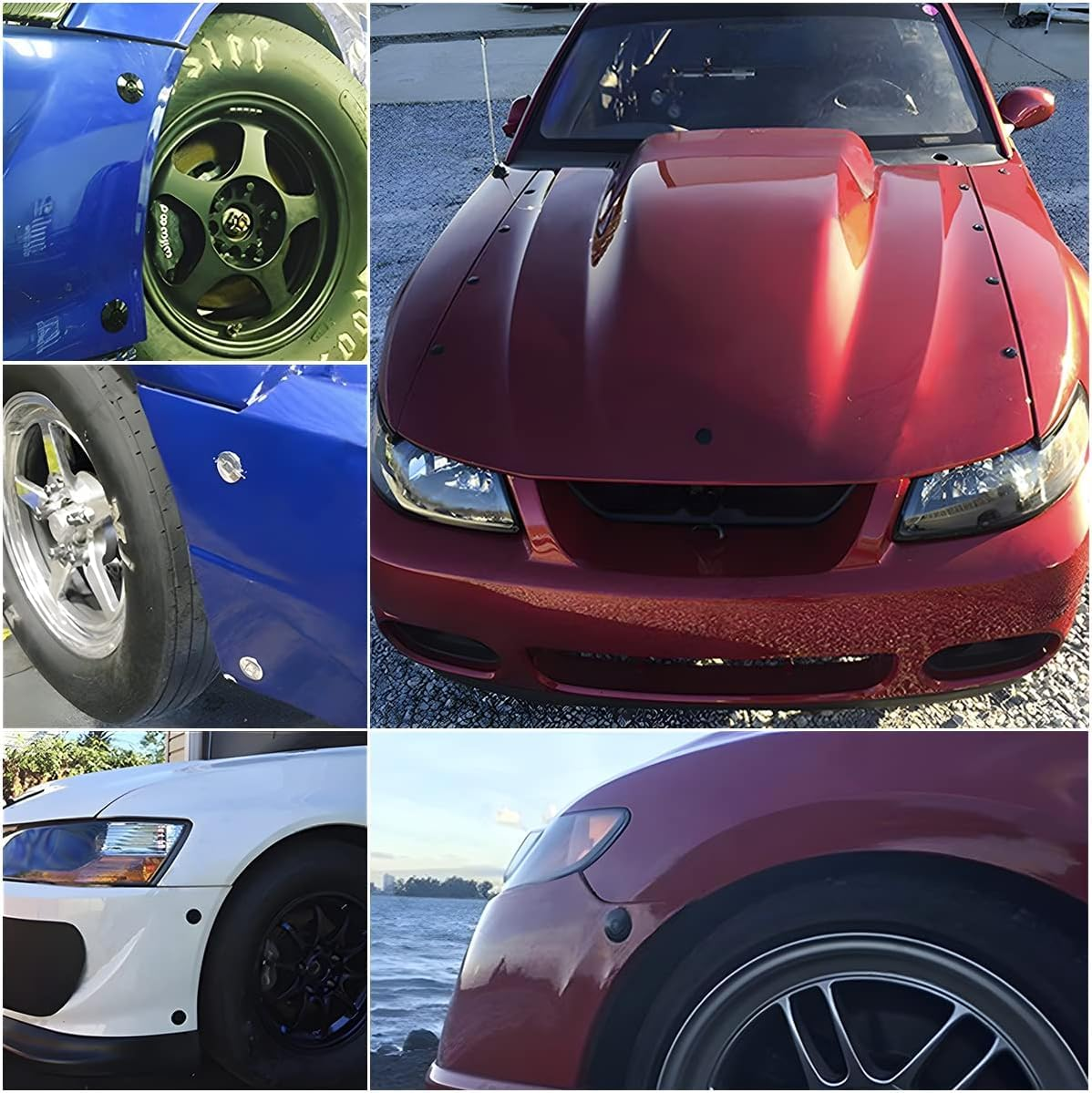 Quick Release Lock Latch Bumper License Plate Lock Clip Push Button Bonnet, 4Pcs Vehicle Hood Pins Quick Release Lock Latch Bumper Button Bonnet, Aluminum Alloy Quick Latch Lock for Auto Bumper image number 4