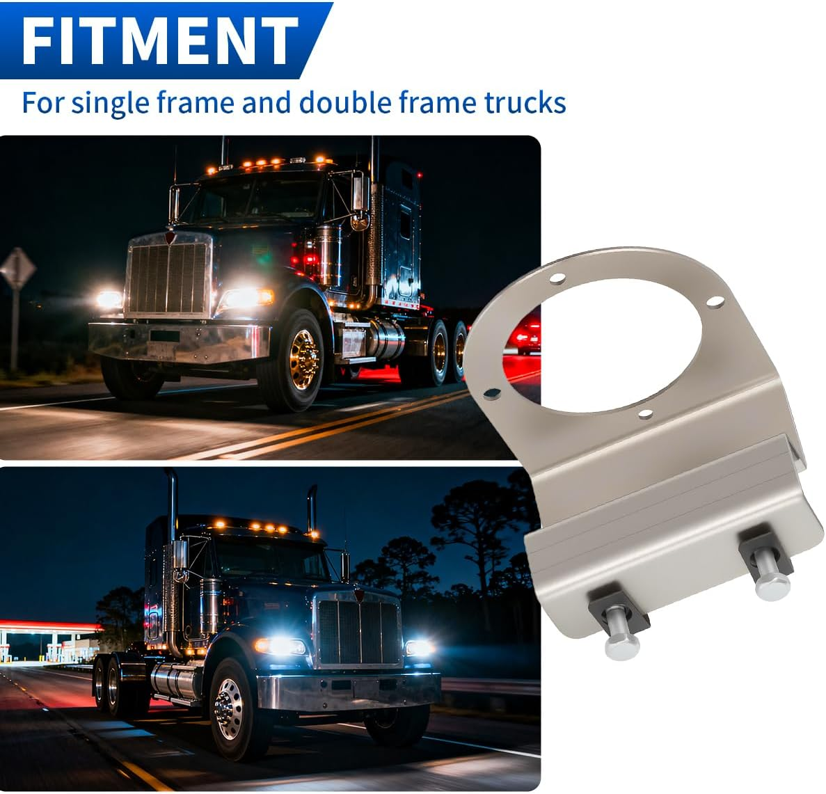 AUTOVIC Watermelon Light Bracket Stainless Steel Universal Mount, Angled Straight Down image number 4